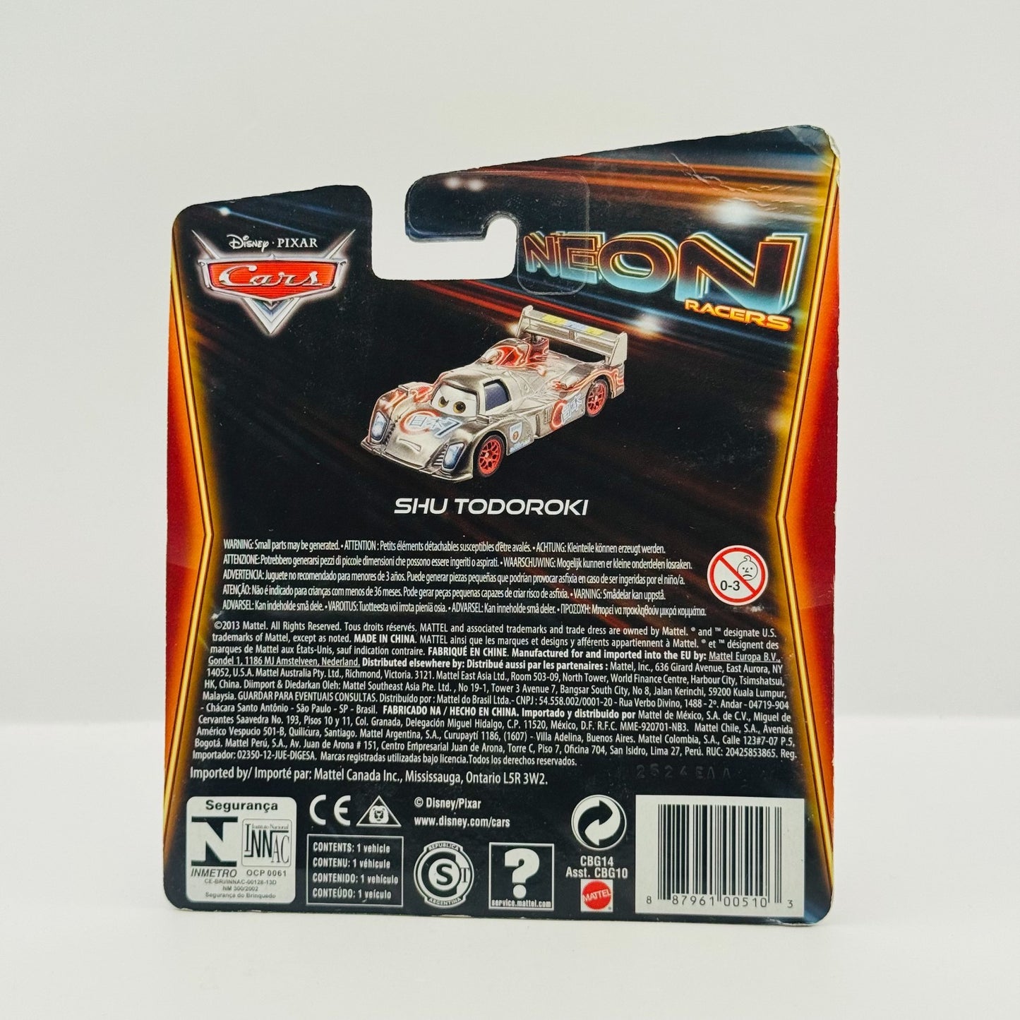 Disney Pixar Cars - NEON RACERS SHU TODOROKI WGP TROC 2014 - 1:55 Diecast