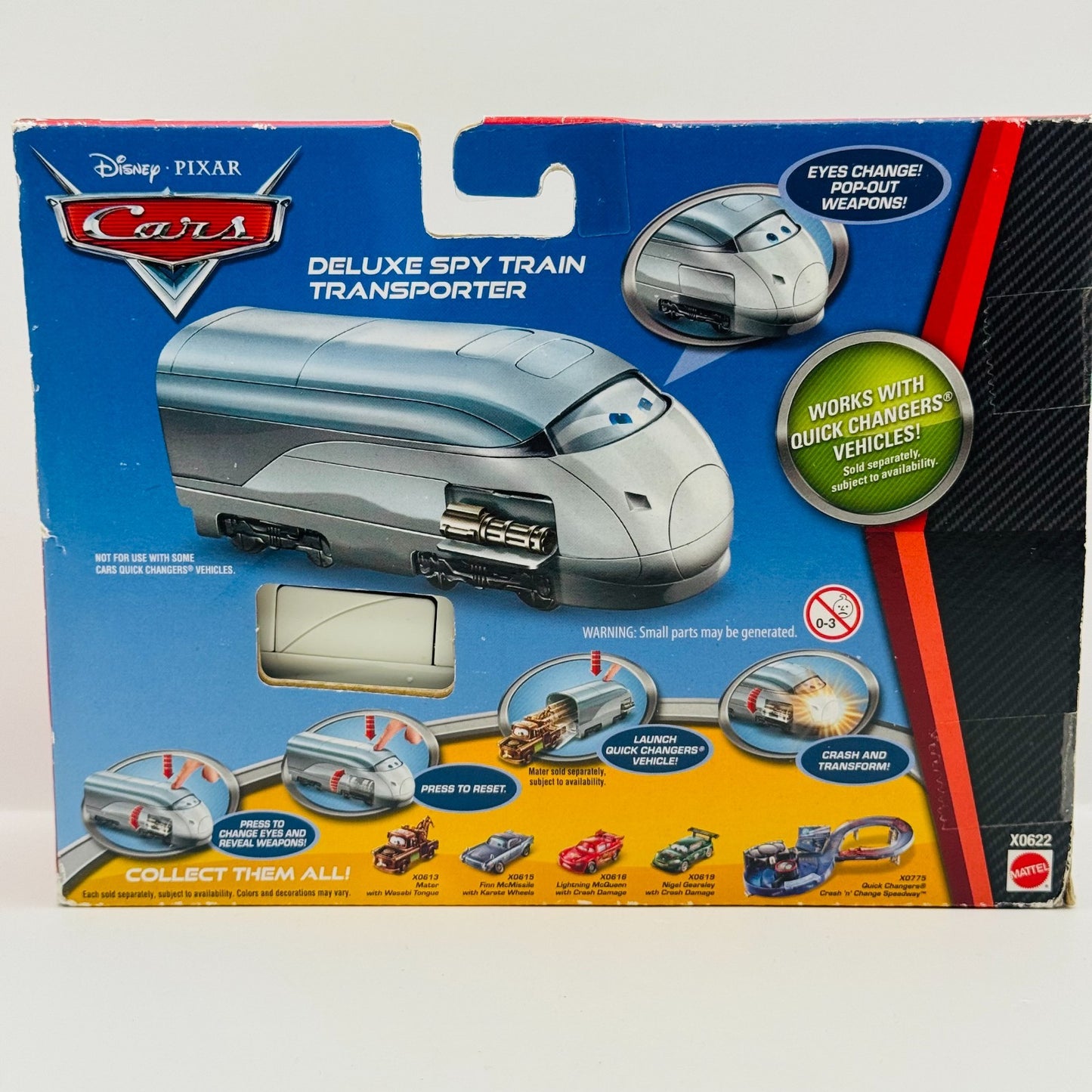 Disney Pixar Cars - QUICK CHANGERS STEPHENSON DELUXE SPY TRAIN - 1:55 Scale