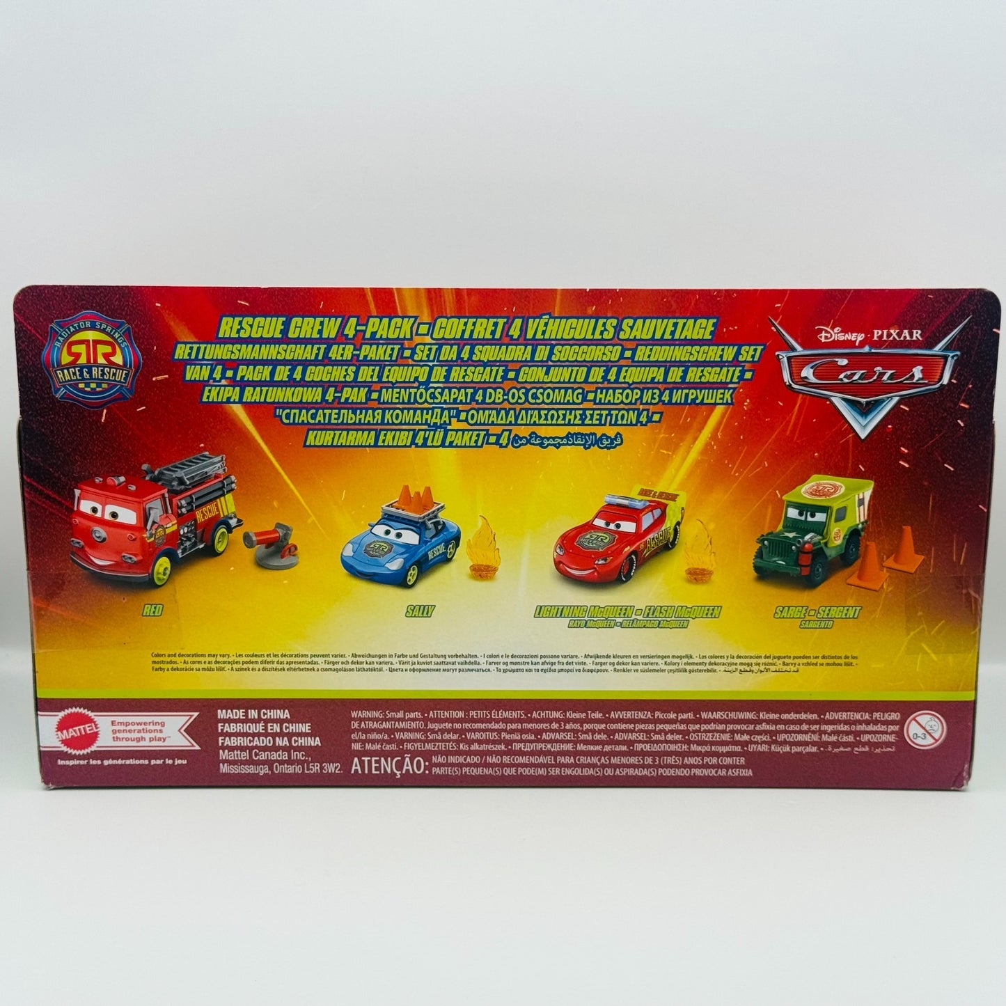 Disney Pixar Cars - NEON RACE & RESCUE 4-PACK RED, SARGE, SALLY - 1:55 Diecast