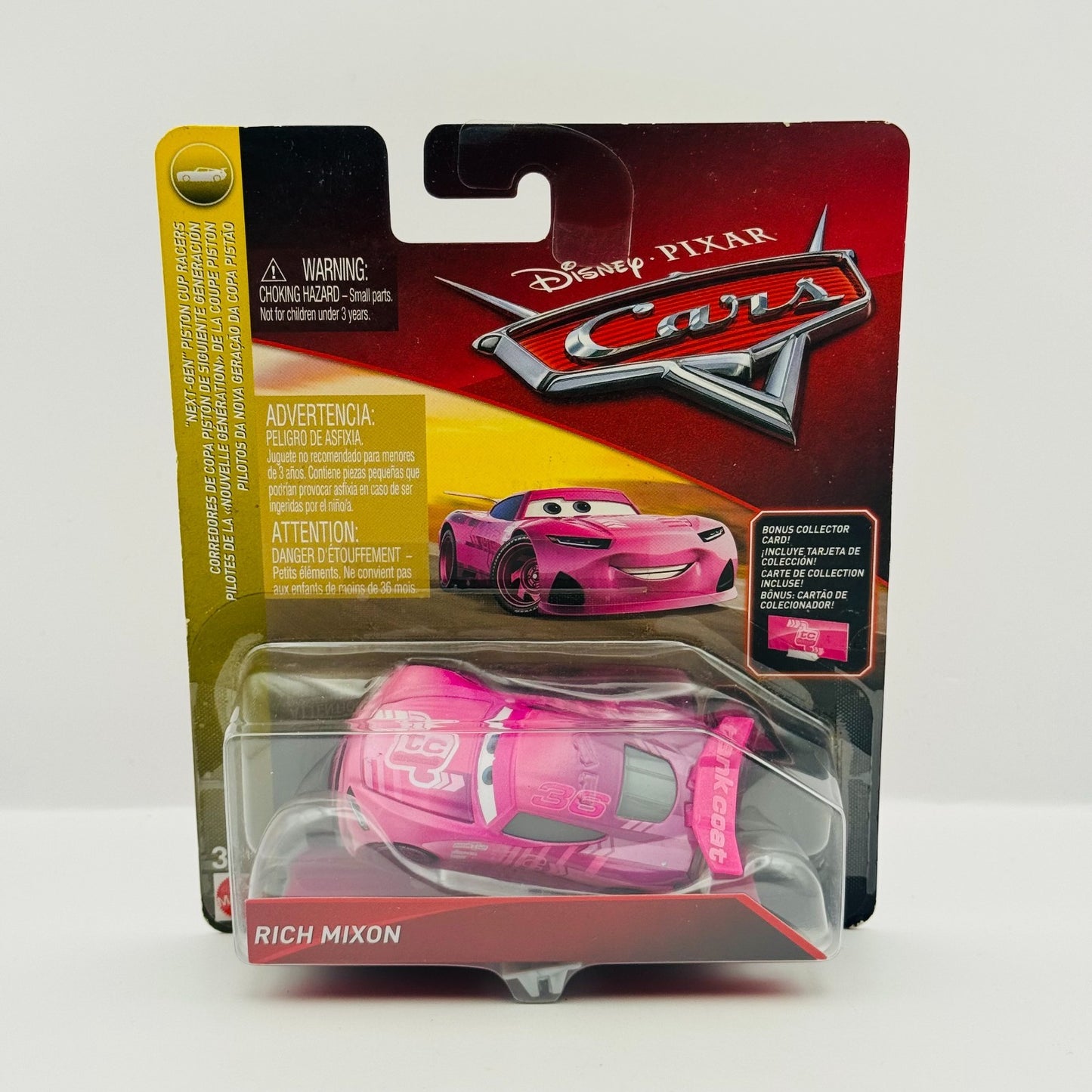 Disney Pixar Cars - RICH MIXON TANK COAT COLLECTOR CARD Next Gen - 1:55 Diecast