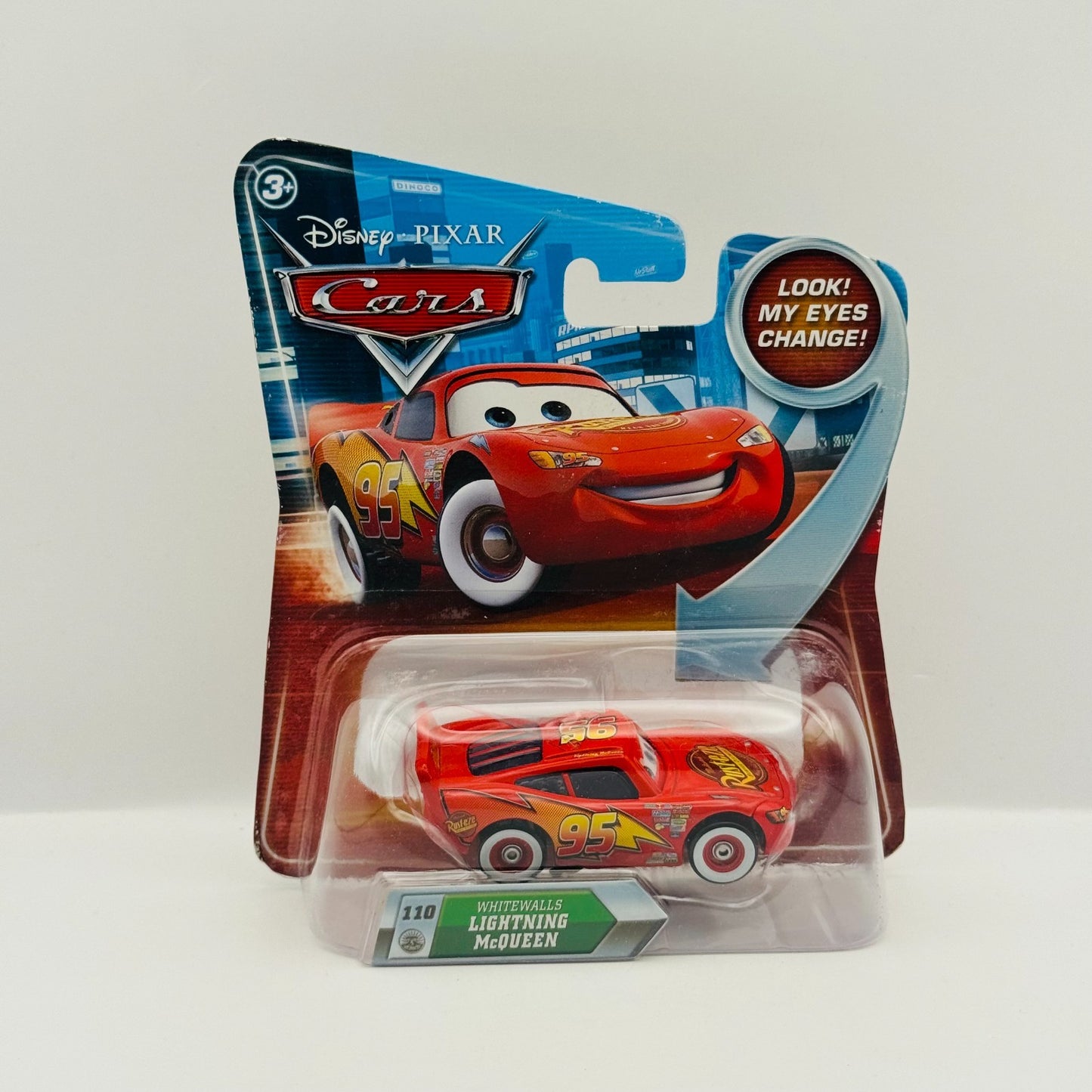 Disney Pixar Cars - LENTICULAR WHITEWALLS MCQUEEN Eyes Change 2010- 1:55 Diecast