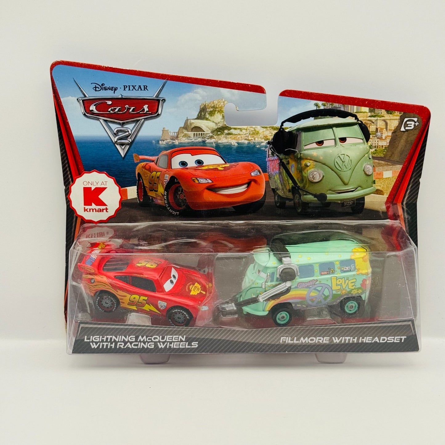 Disney Pixar Cars - MCQUEEN & RACE TEAM FILLMORE WITH HEADSET 2011- 1:55 Diecast
