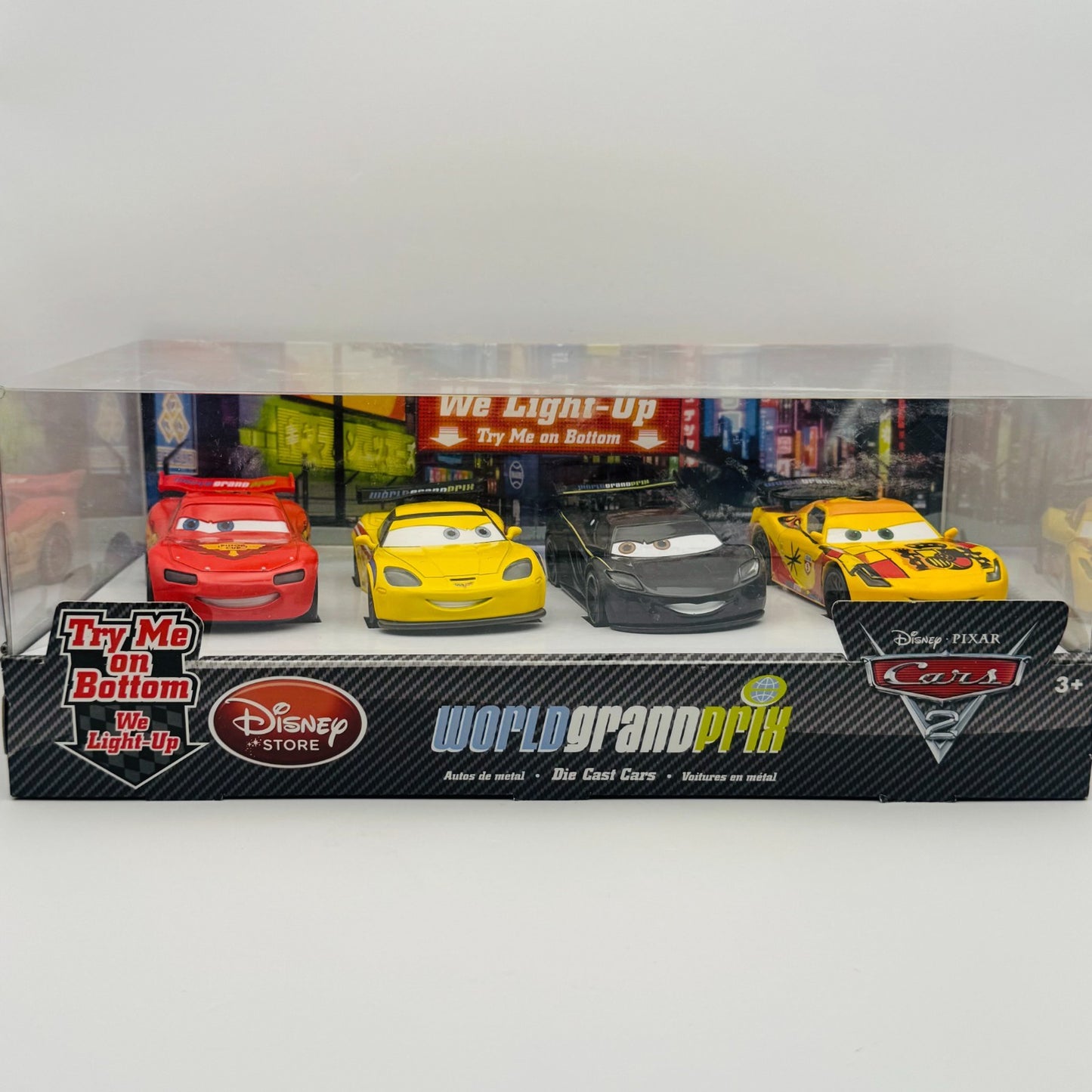 Disney Pixar Cars - WORLD GRAND PRIX LIGHT-UP 4-PK Disney Store - 1:43 Diecast