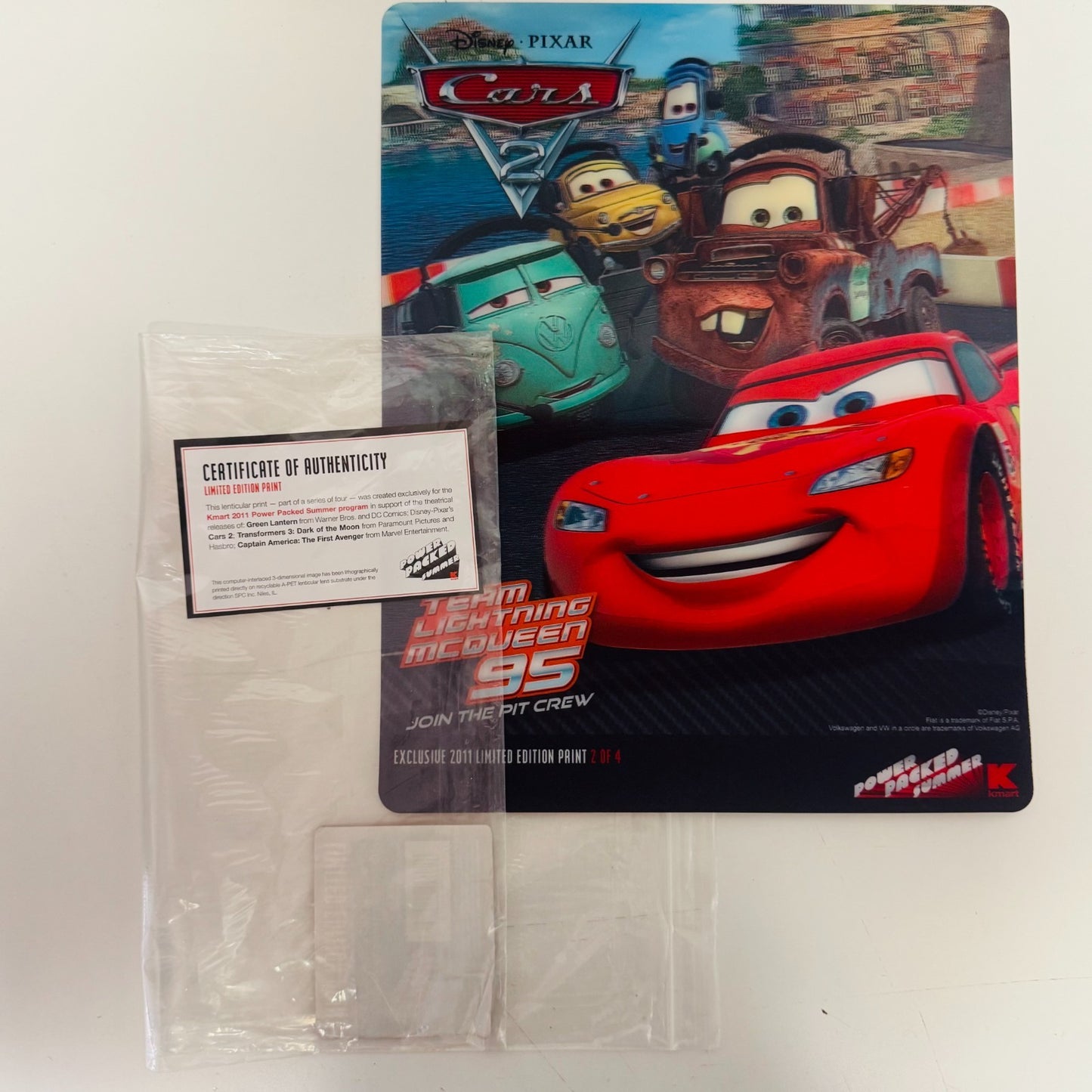 Disney Pixar Cars - CARS 2 LENTICULAR HOLOGRAM KMART POSTER