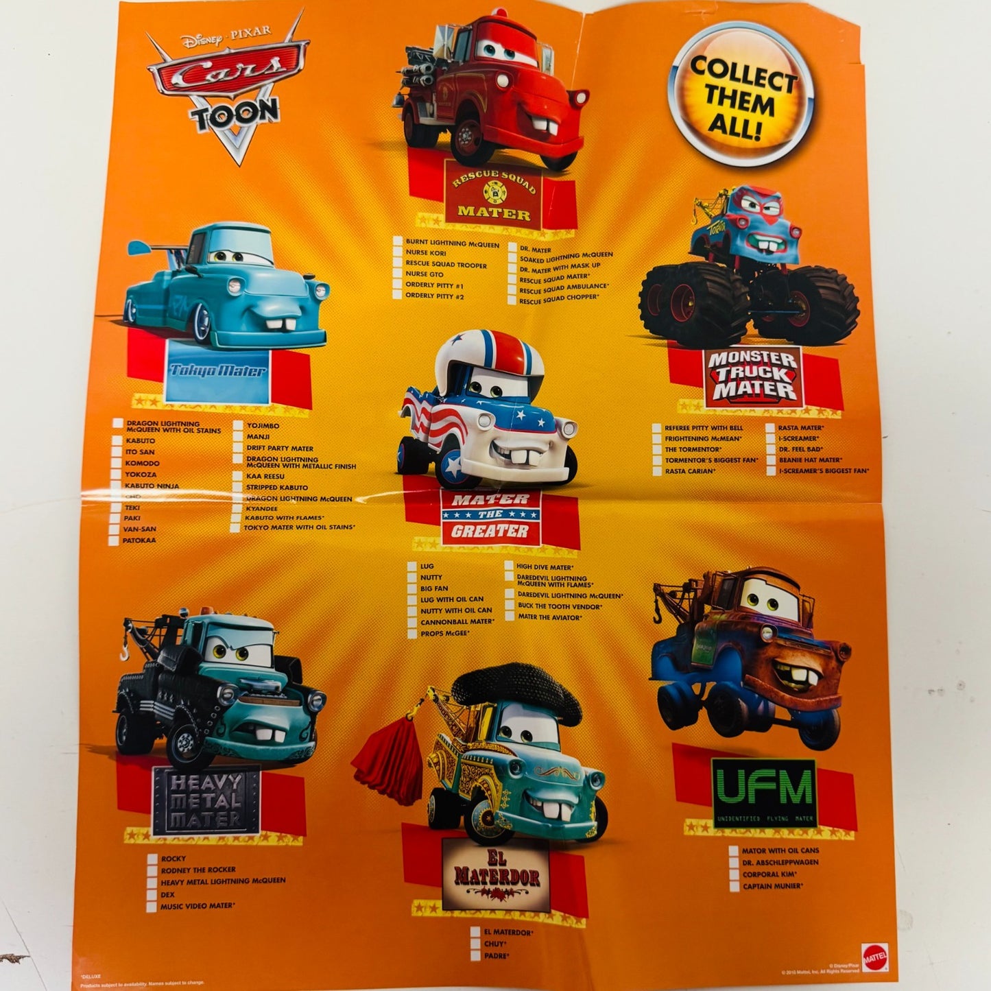 Disney Pixar Cars - THE TORMENTOR MONSTER TRUCK MATER POSTER Cars Toons 2010