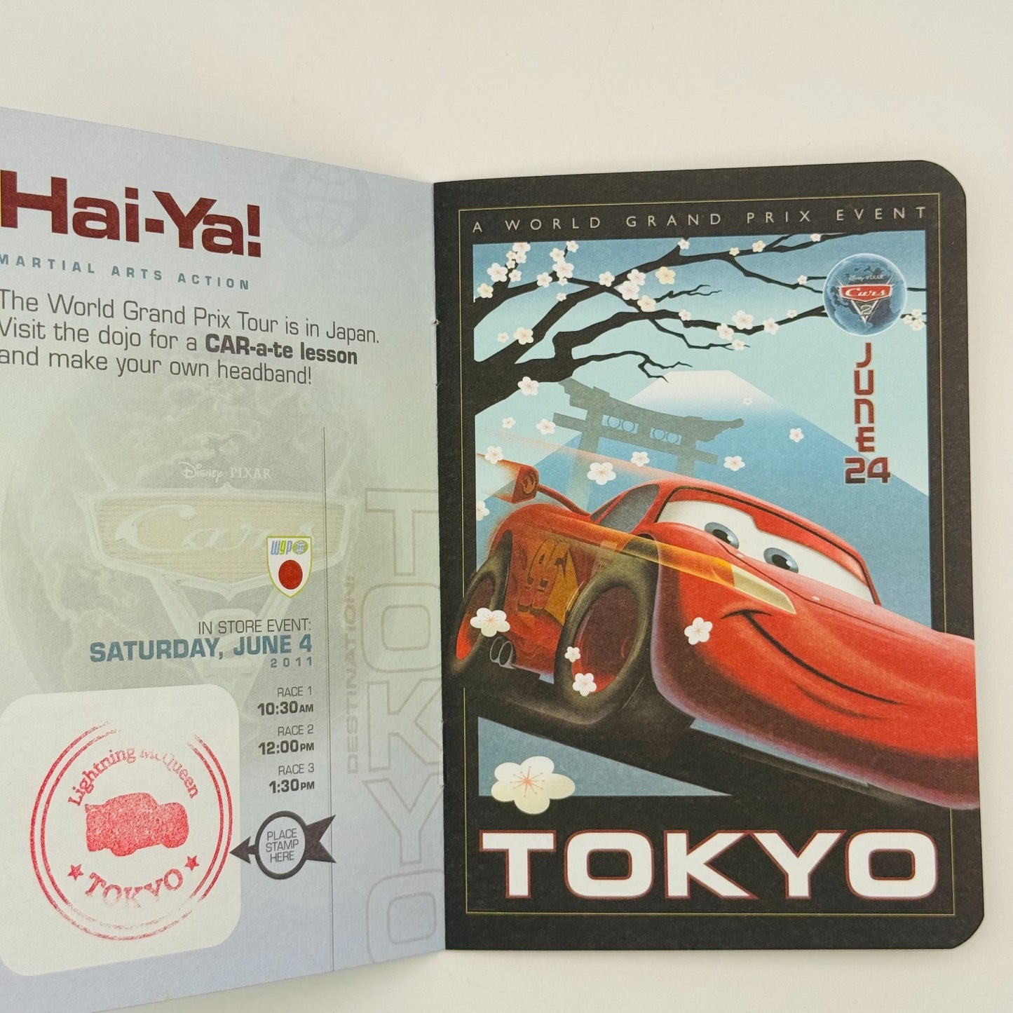 Disney Pixar Cars - CARS 2 PASSPORT PROMOTIONAL BOOKLET - Disney Store 2011