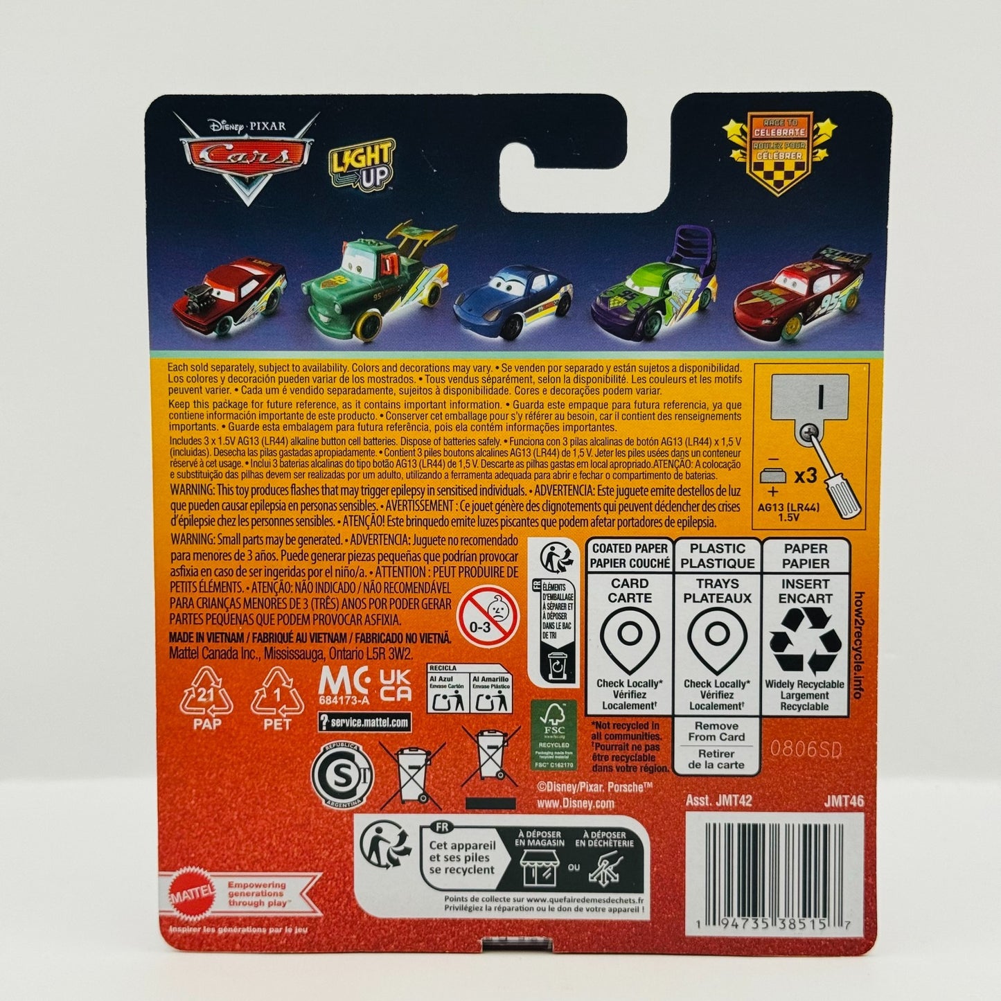 Disney Pixar Cars - RACE TO CELEBRATE LIGHT-UP DJ - 1:55 Scale