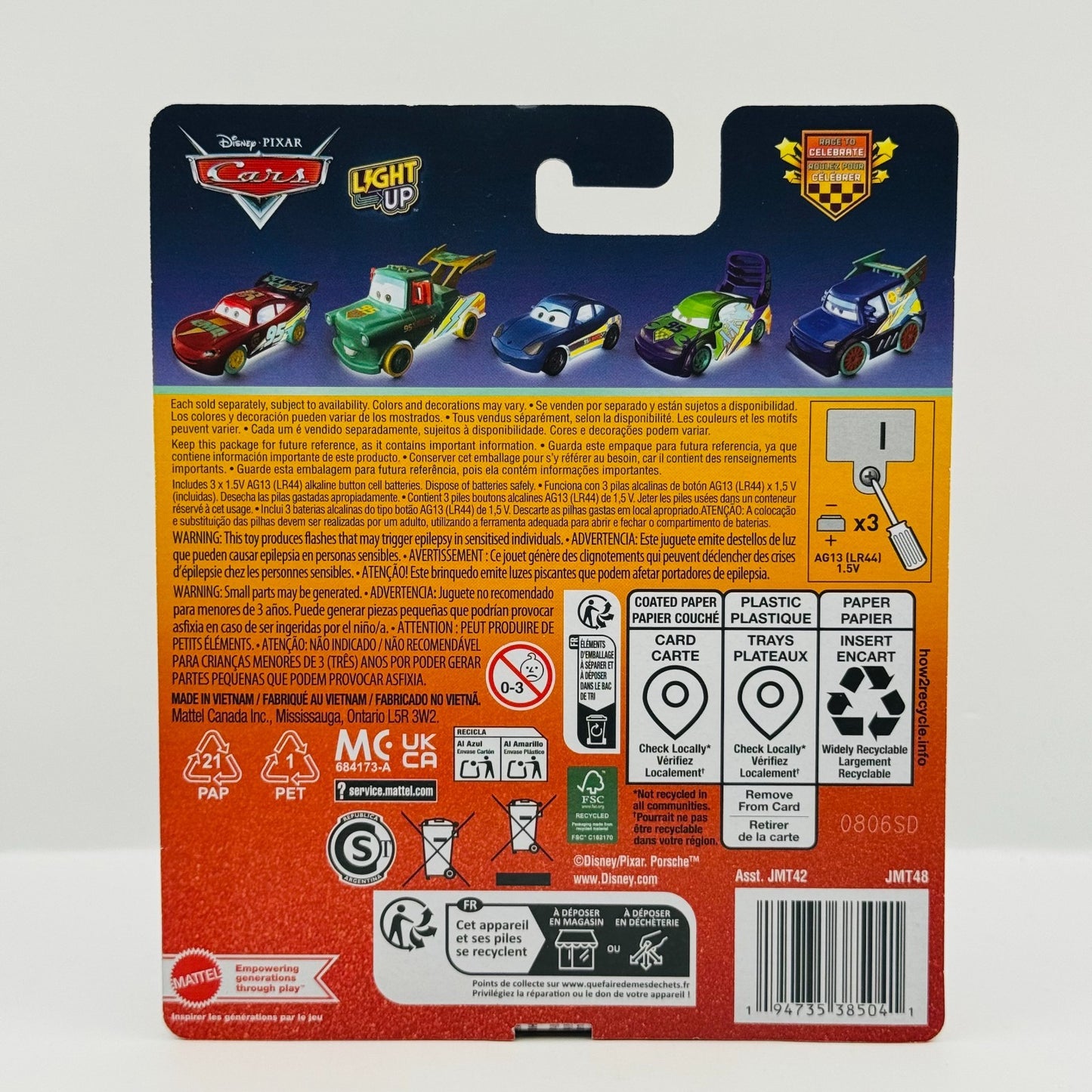 Disney Pixar Cars - RACE TO CELEBRATE LIGHT-UP SNOT ROD - 1:55 Scale