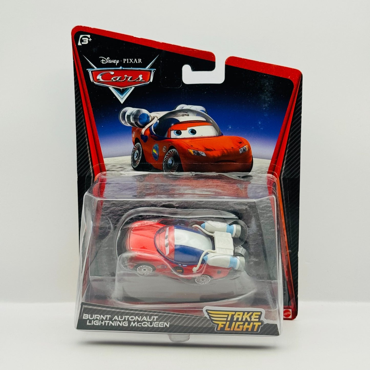 Disney Pixar Cars - BURNT AUTONAUT MCQUEEN Take Flight Moon Mater - 1:55 Diecast
