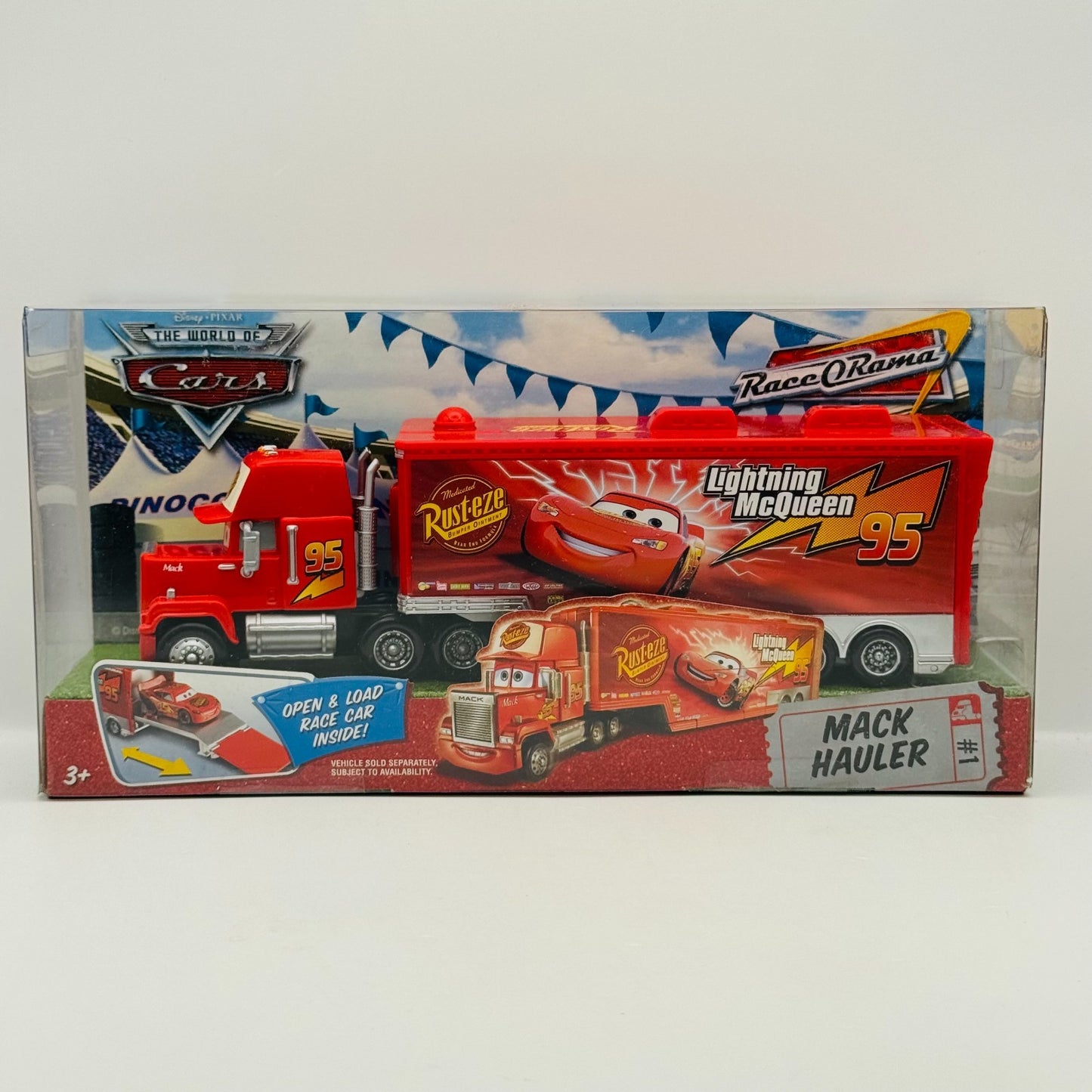 Disney Pixar Cars - CARS 1 MACK HAULER Truck & Trailer 2009 - 1:55 Diecast