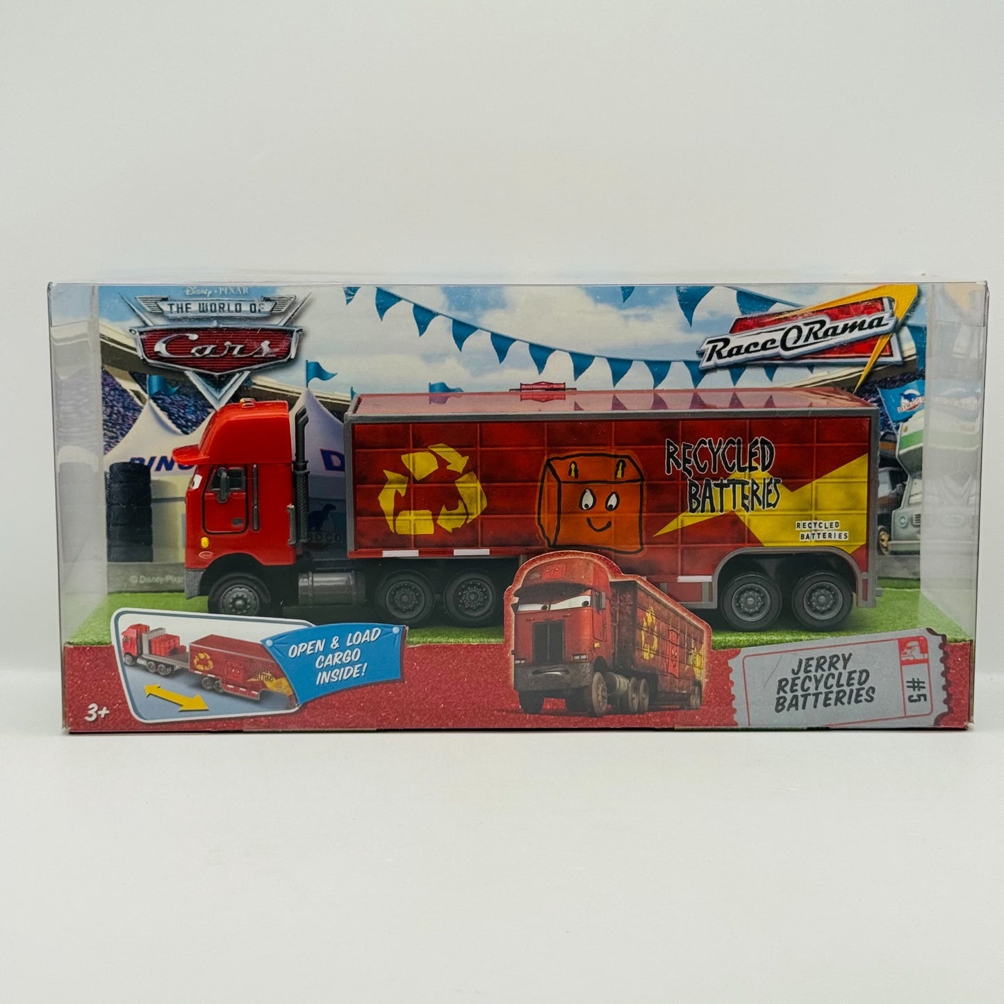 Disney Pixar Cars - JERRY RECYCLED BATTERIES HAULER Truck & Trailer 1:55 Diecas