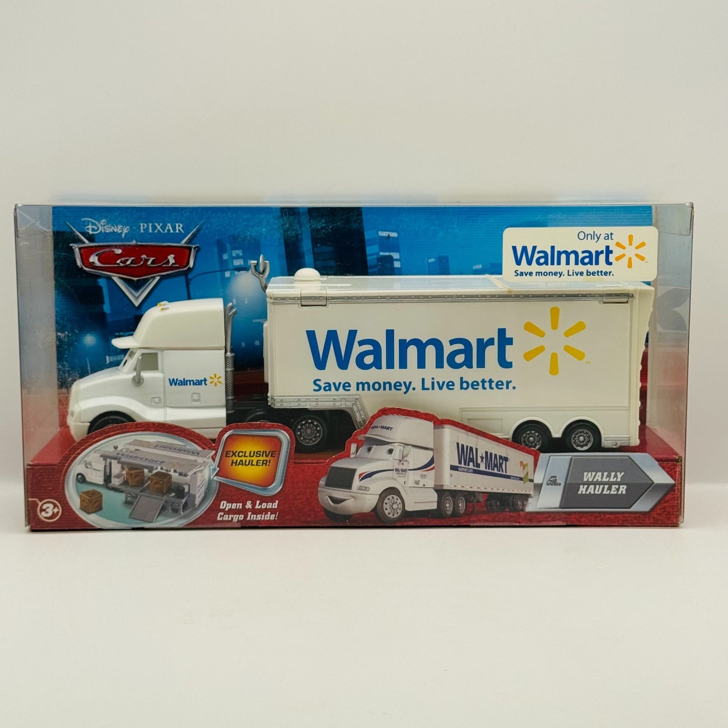 Disney Pixar Cars - WALMART WALLY HAULER Truck & Trailer 2010 - 1:55 Diecast