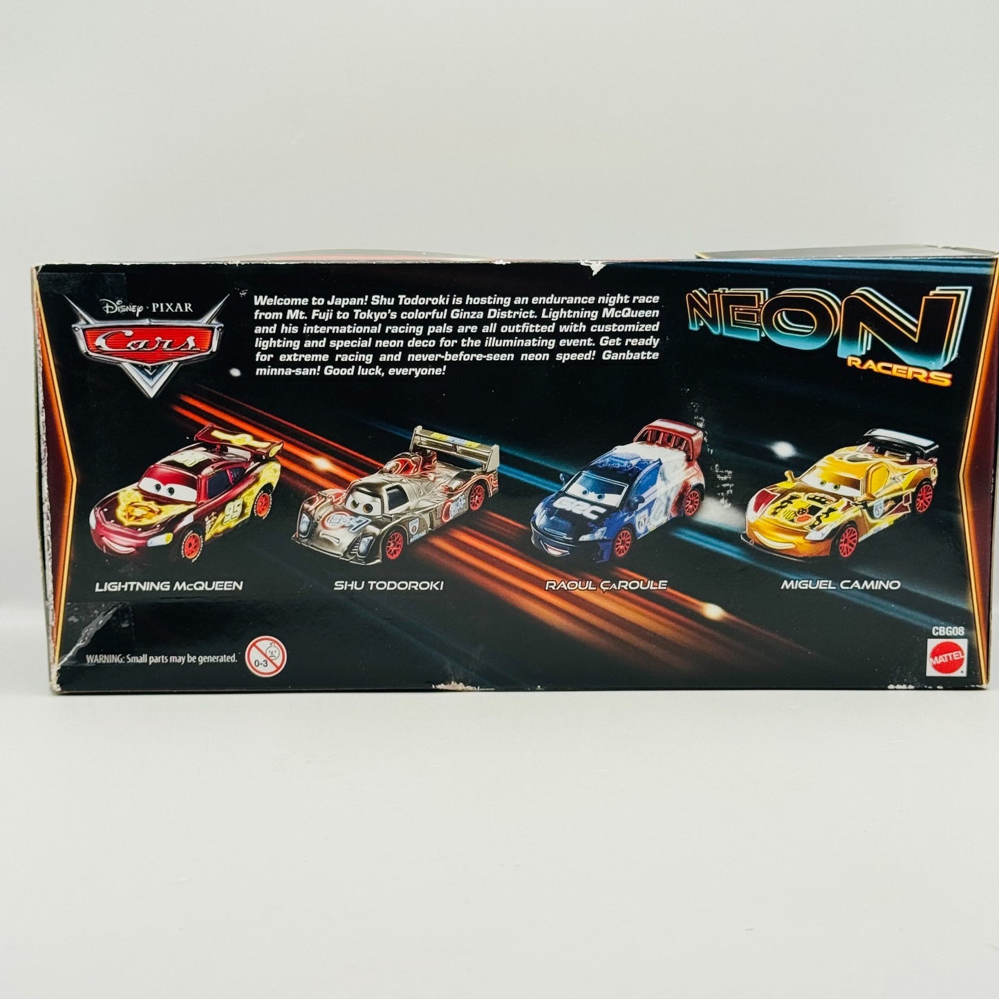 Disney Pixar Cars - NEON SPEED 4-PK NEON RACERS SHU MIGUEL MCQUEEN- 1:55 Diecast