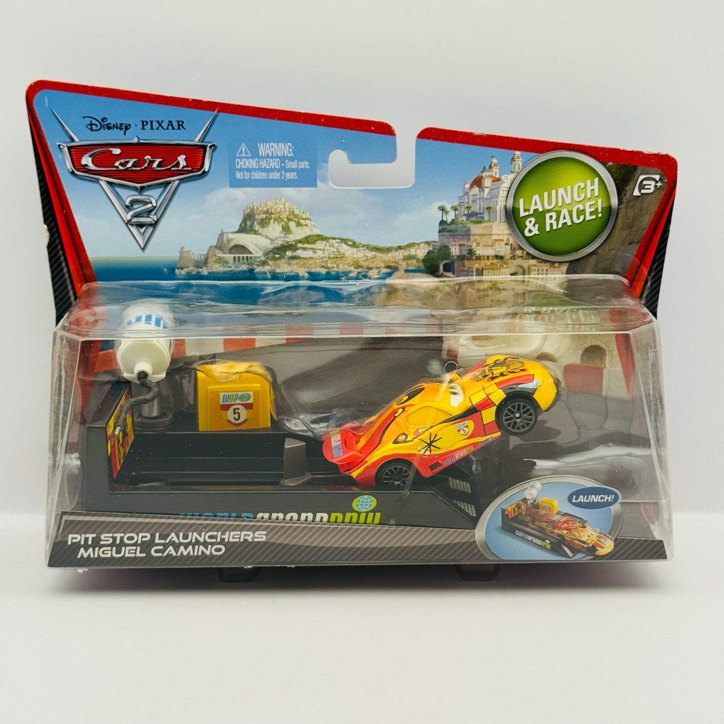 Disney Pixar Cars - PIT STOP LAUNCHERS MIGUEL CAMINO Cars 2 2011 - 1:55 Diecast