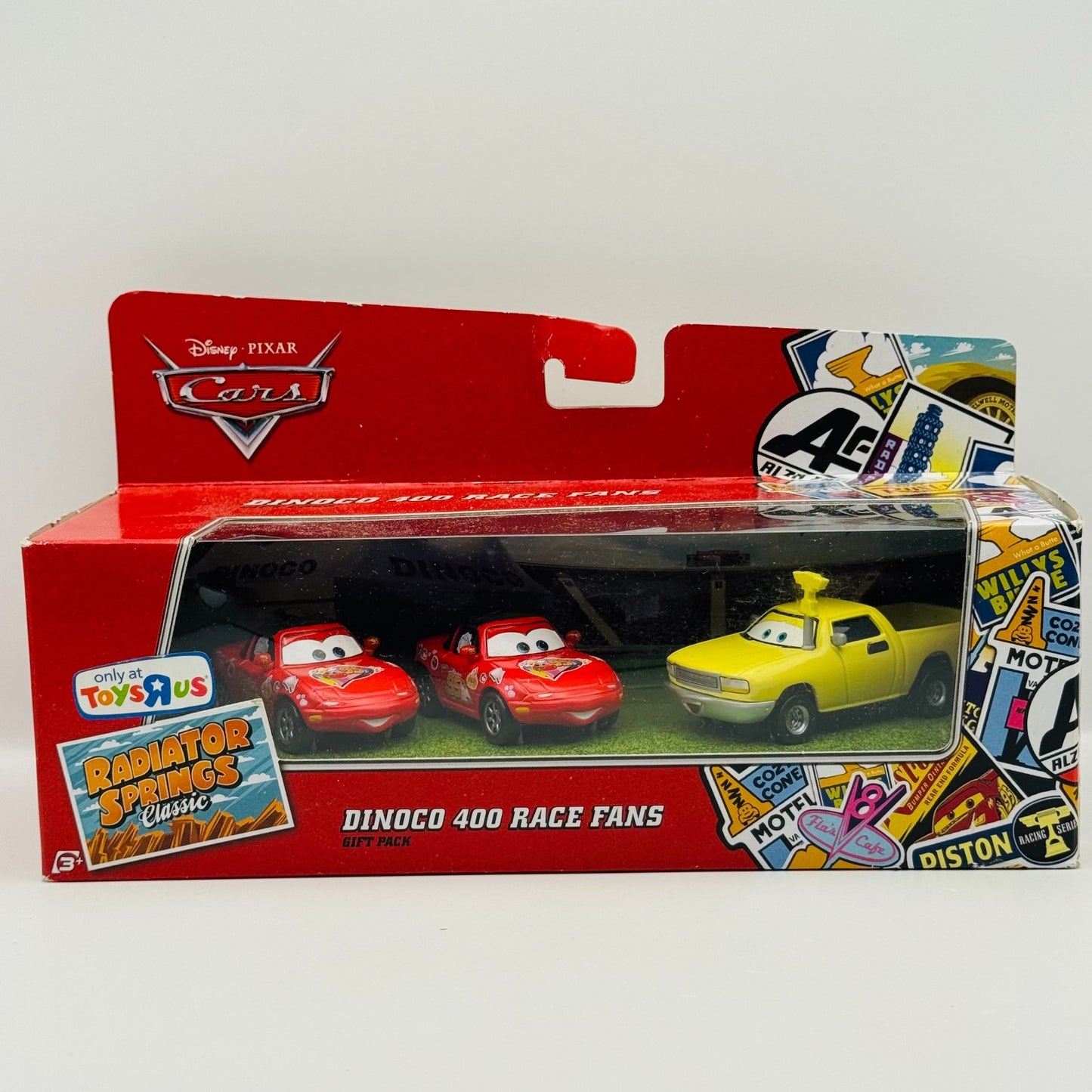 Disney Pixar Cars - DINOCO 400 RACE FANS 3-PK RED MIA & TIA & JAY W 1:55 Diecast