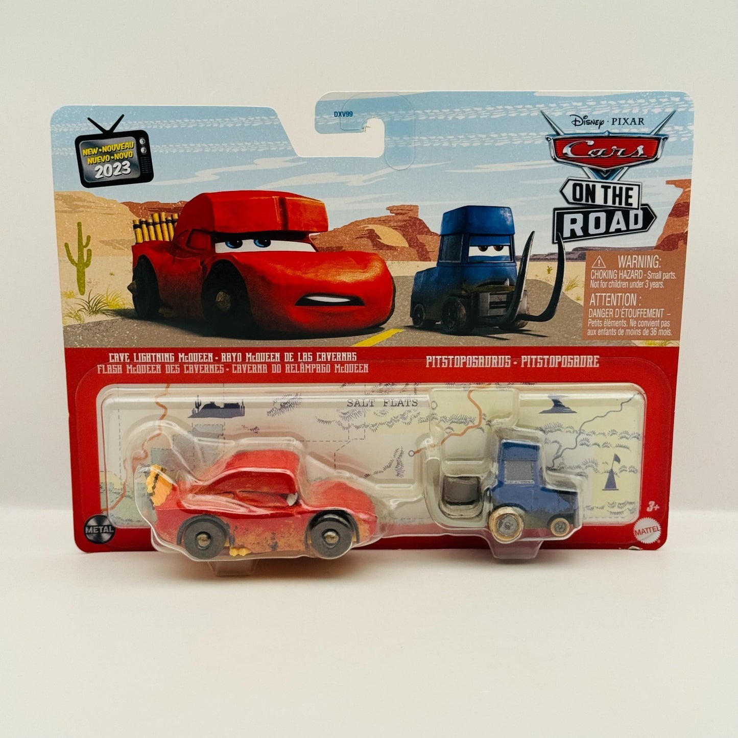 Disney Pixar Cars - CAVE MCQUEEN & PITSTOPOSARUS DINO On The Road - 1:55 Diecast