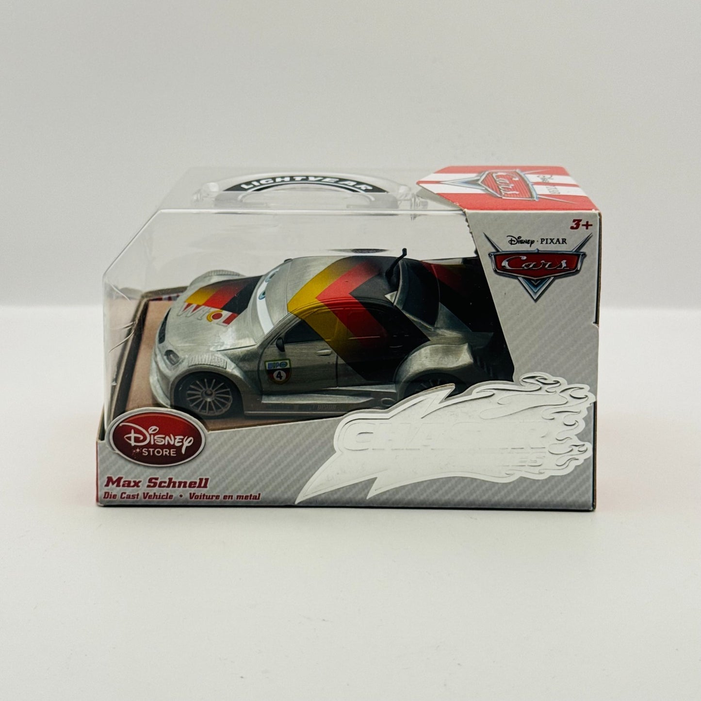 Disney Pixar Cars - SILVER MAX SCHNELL *CHASER* Disney Store - 1:43 Diecast