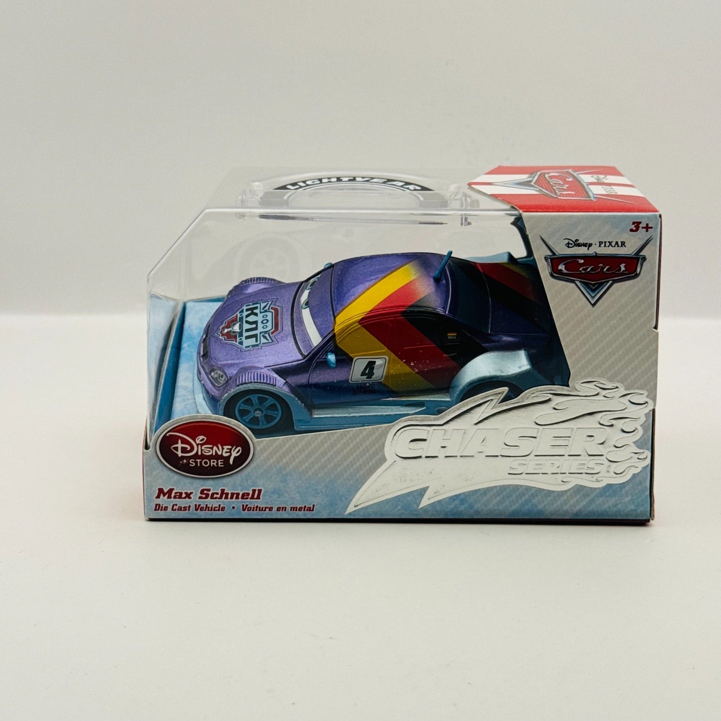 Disney Pixar Cars - METALLIC ICE RACER MAX SCHNELL Disney Store - 1:43 Diecast