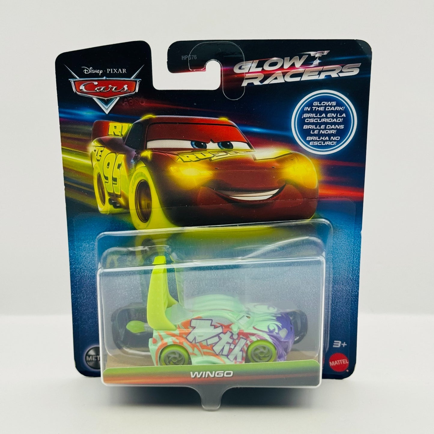 Disney Pixar Cars - GLOW RACERS WINGO W FLAMES (Glow In The Dark) - 1:55 Diecast
