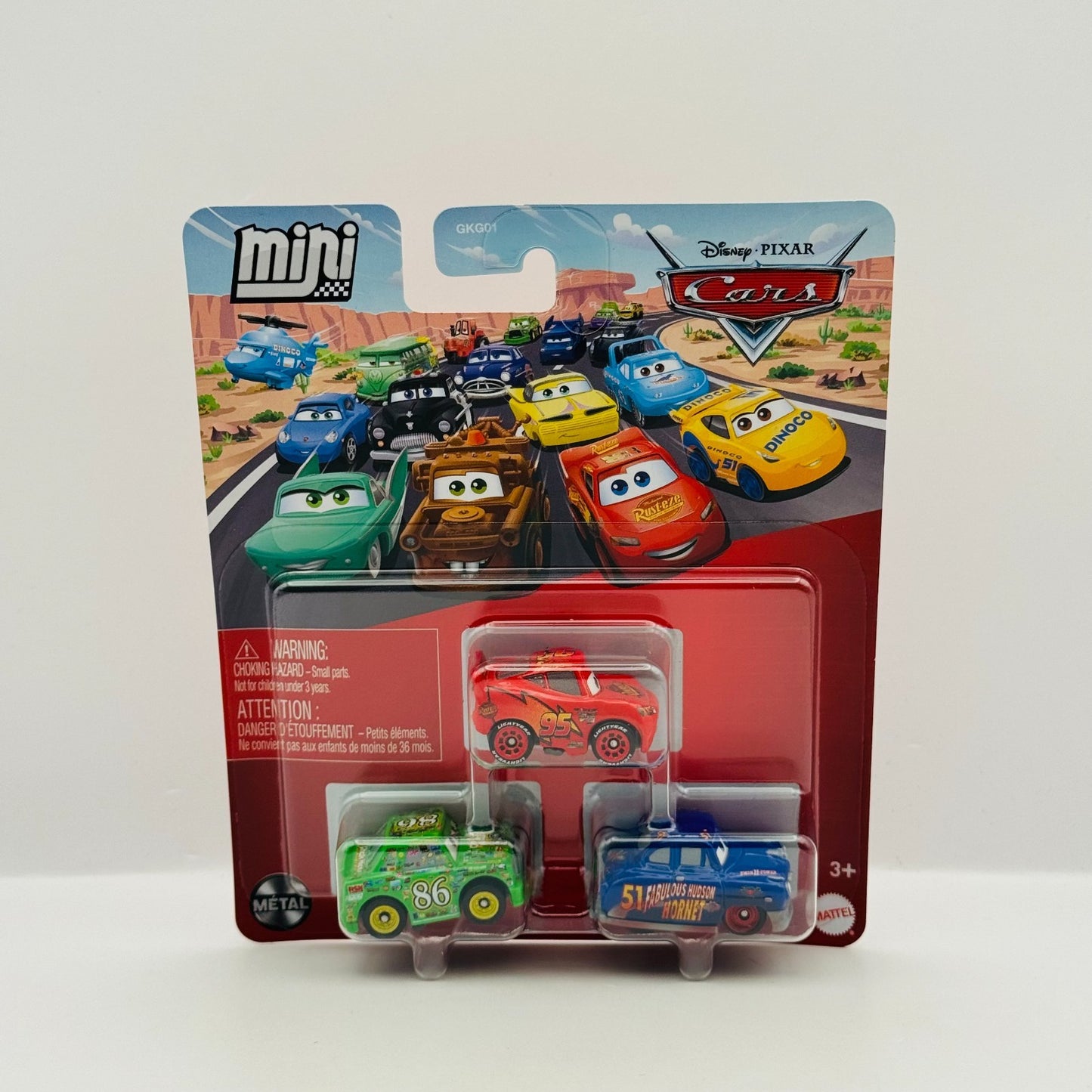Disney Pixar Cars - Mini Racers FABULOUS HUDSON HORNET CHICK HICKS 3-PK Diecast