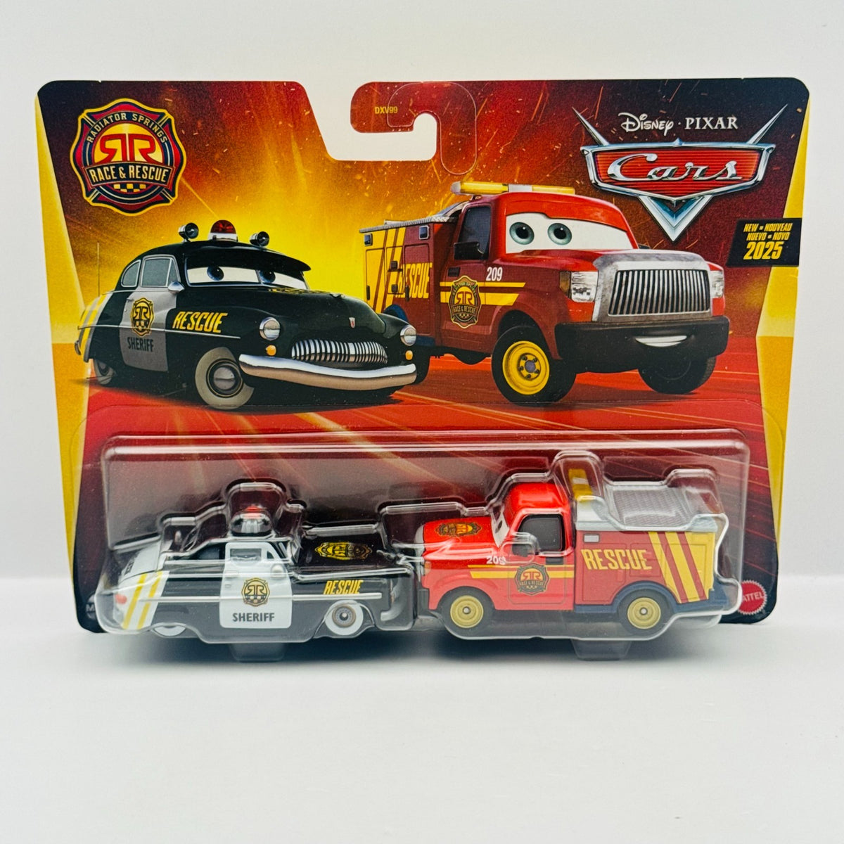 Disney Pixar Cars - RACE & RESCUE SHERIFF & ADAM ROADRIGUEZ 2025 - 1:55 Diecast