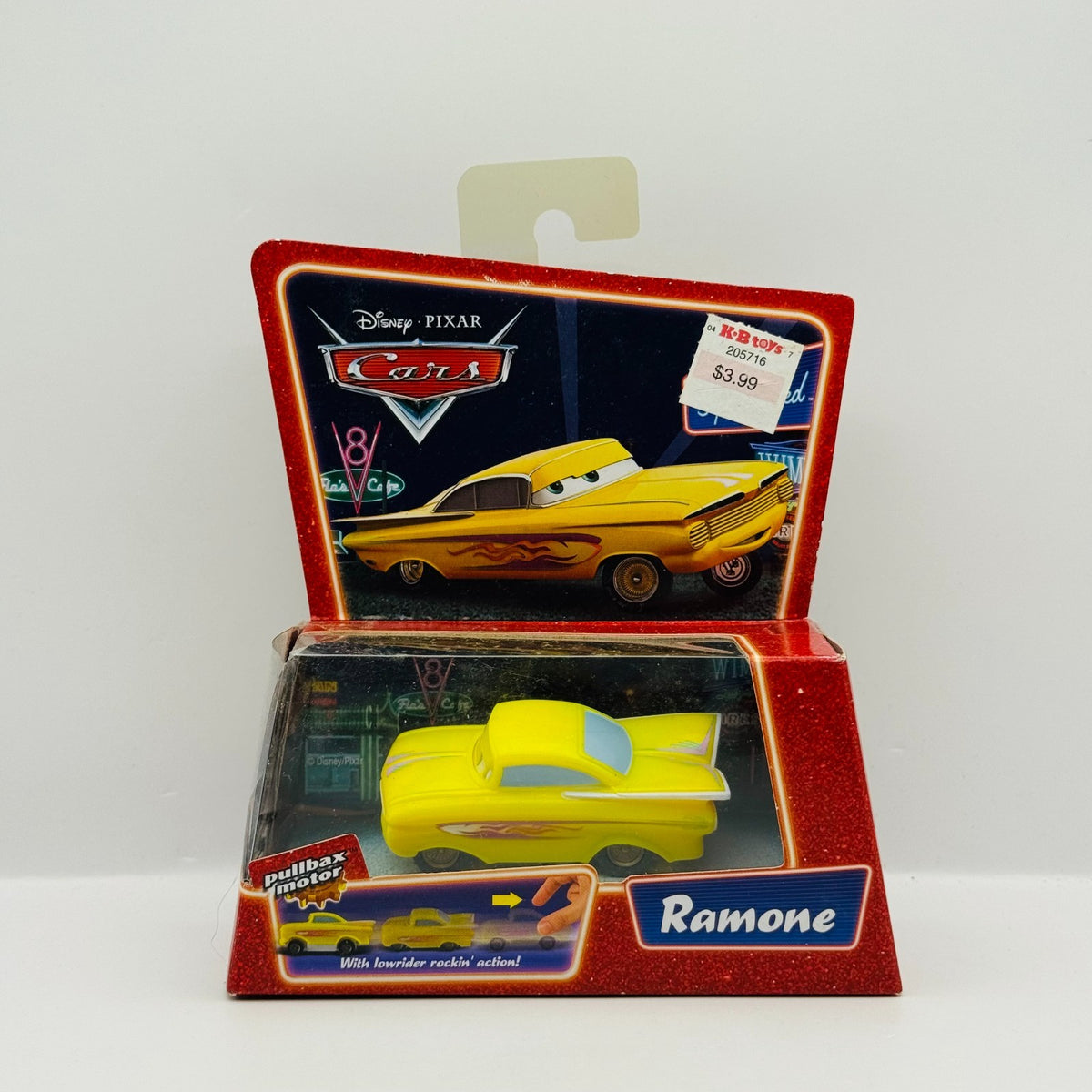 Disney Pixar Cars - PULL BACK PULLBAX YELLOW RAMONE - 2007 Supercharged