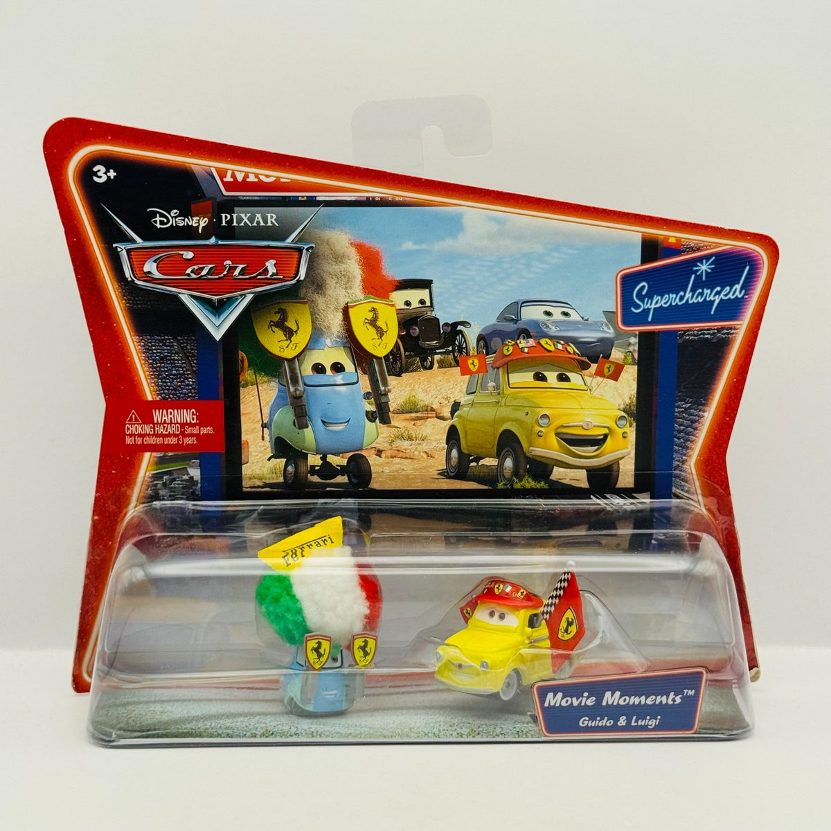 Disney Pixar Cars - FERRARI FANS LUIGI & GUIDO Supercharged 2007 - 1:55 Diecast