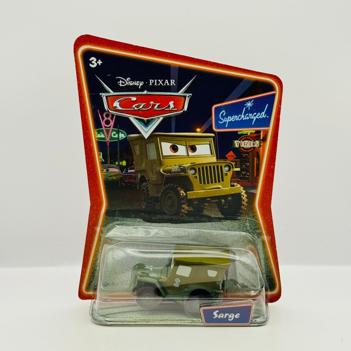 Disney Pixar Cars - SARGE (PAINT RECALL) Supercharged 2007 - 1:55 Diecast