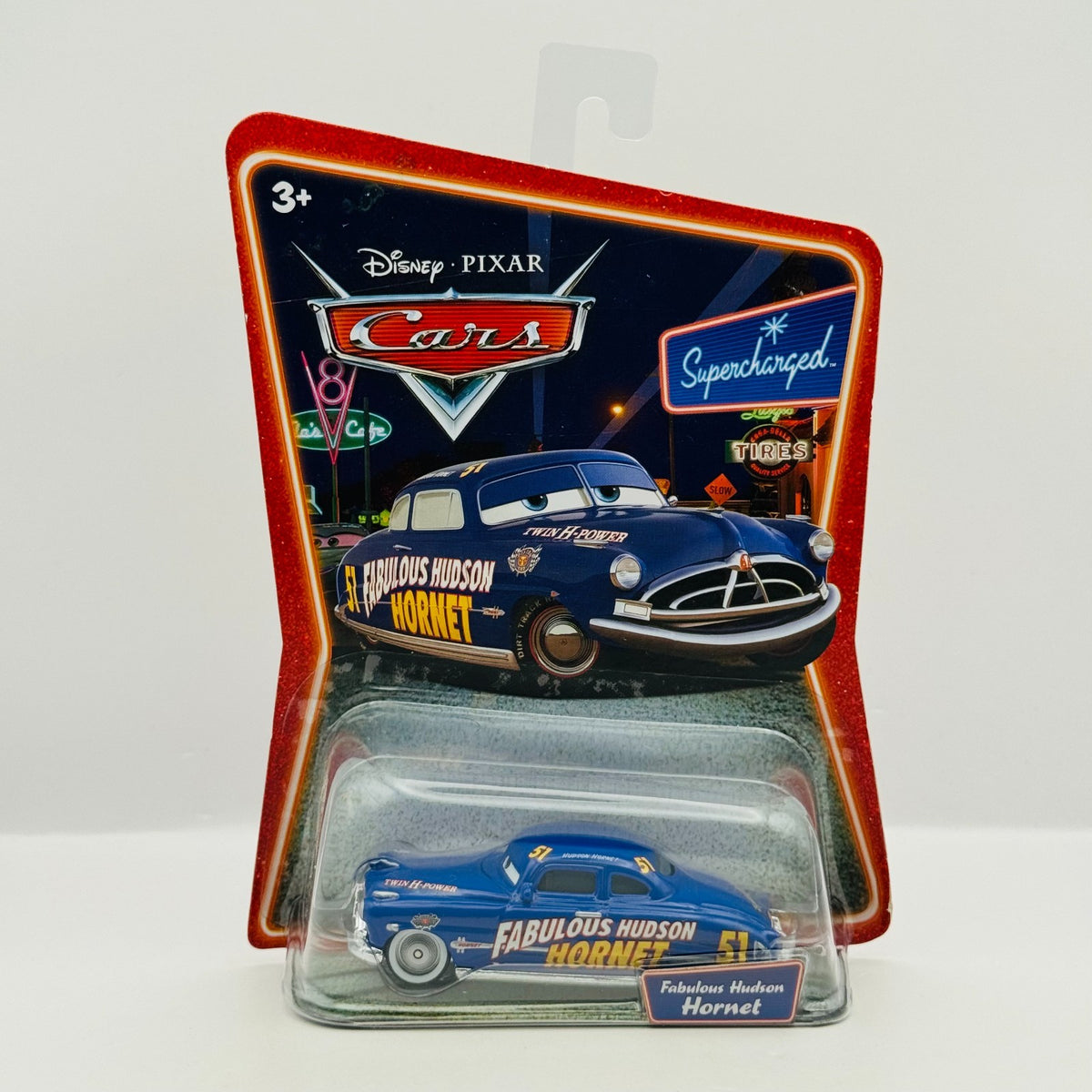 Disney Pixar Cars - FABULOUS HUDSON HORNET WHITEWALLS Supercharged- 1:55