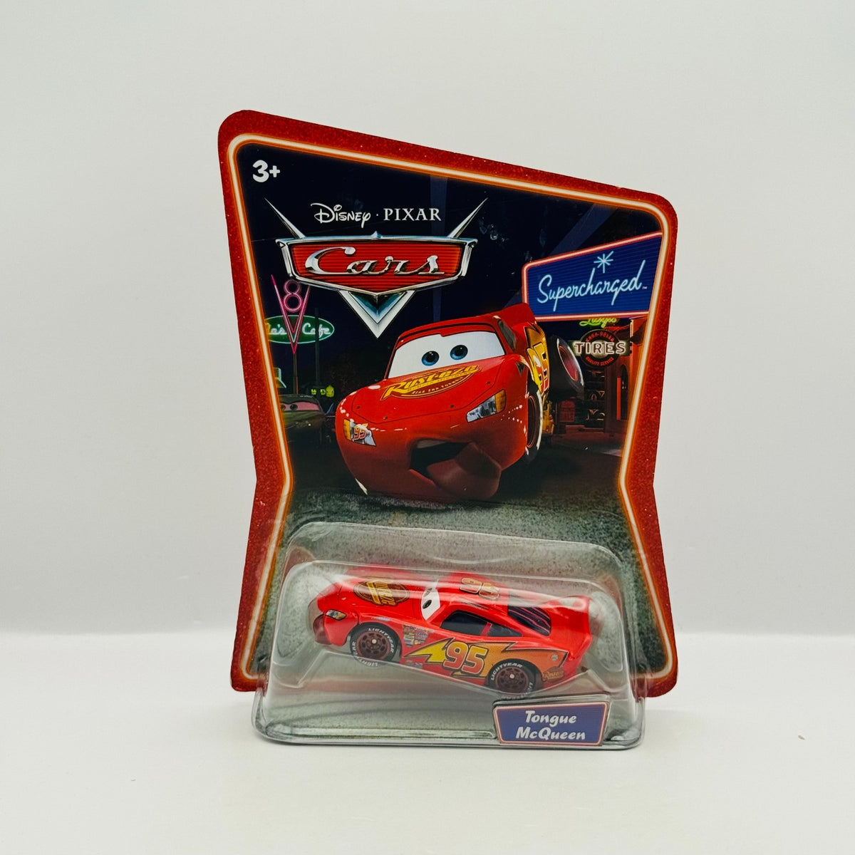 Disney Pixar Cars - TONGUE LIGHTNING MCQUEEN Supercharged 2007 - 1:55 Diecast