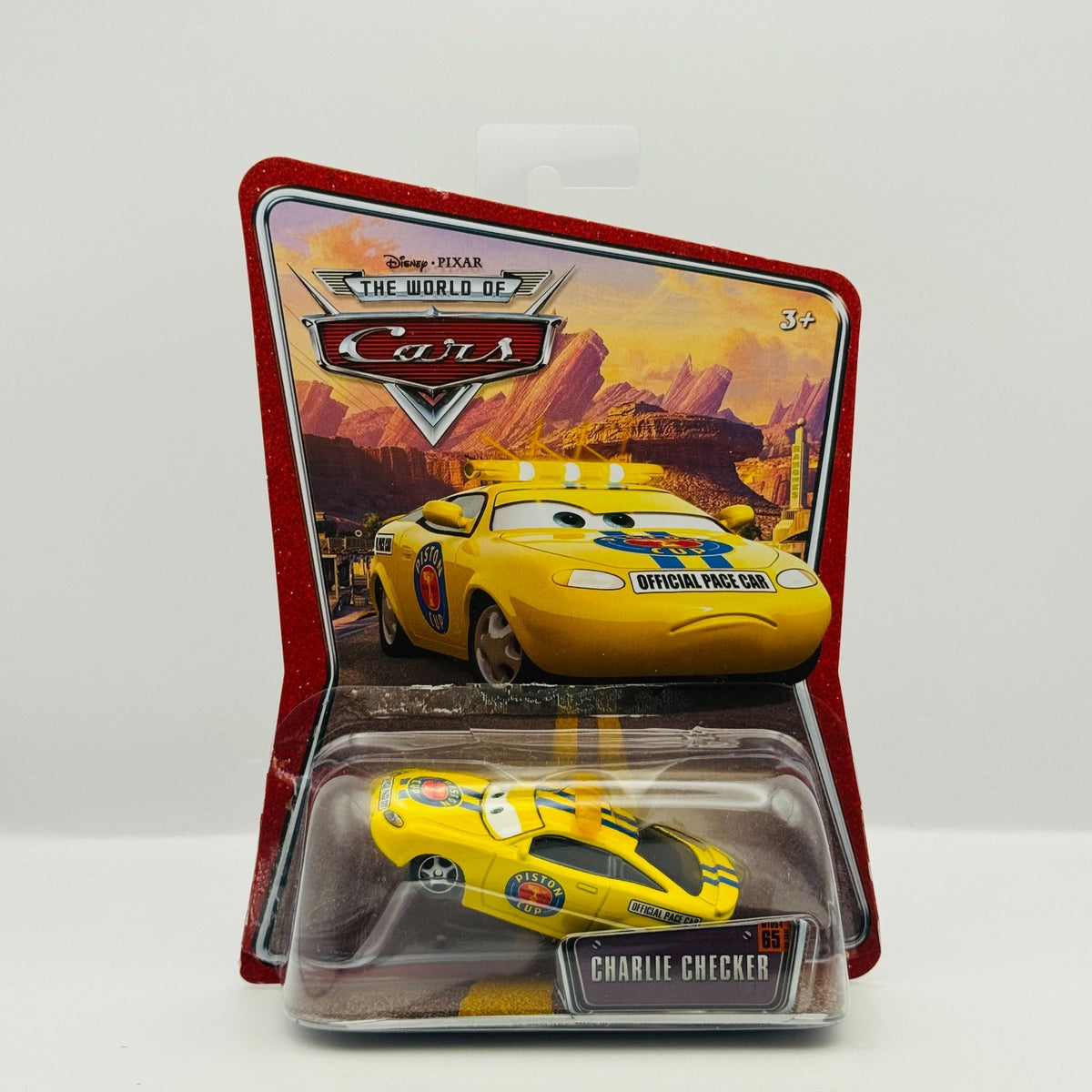 Disney Pixar Cars - CHARLIE CHECKER PACE CAR World of Cars 2008 - 1:55 Diecast