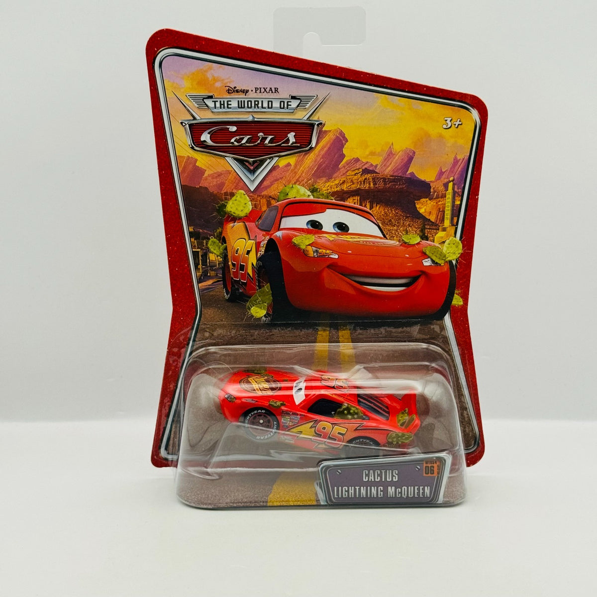Disney Pixar Cars - CACTUS LIGHTNING MCQUEEN World Of Cars 2008 - 1:55 Diecast