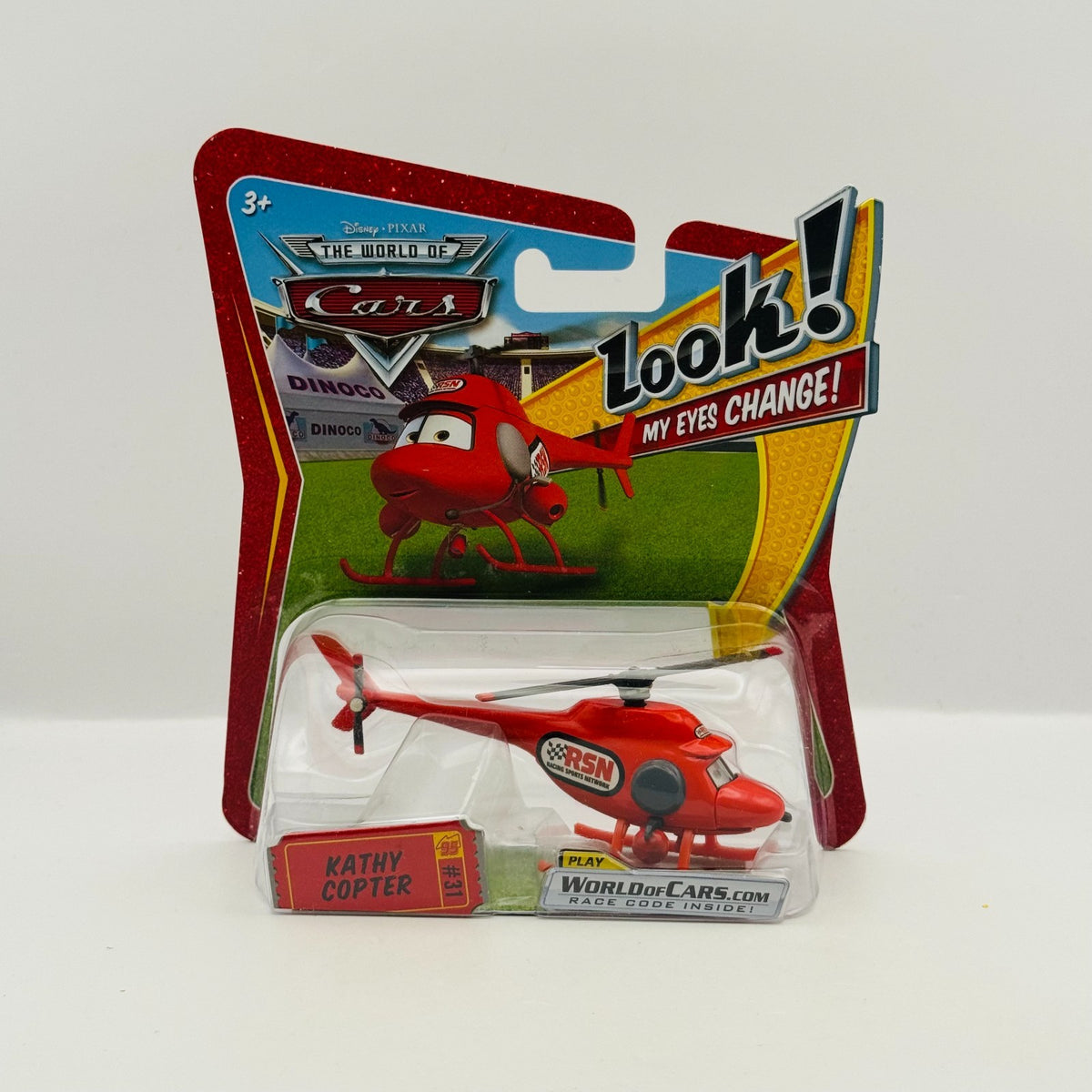 Disney Pixar Cars - LENTICULAR KATHY COPTER Eyes Change 2009 - 1:55 Diecast