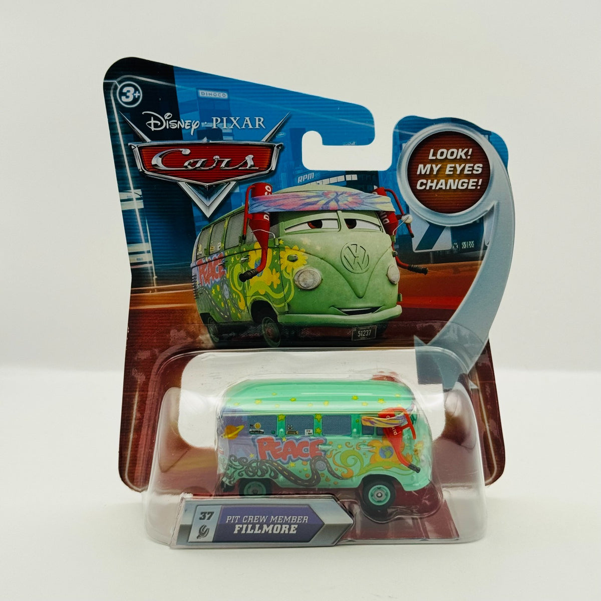 Disney Pixar Cars - PIT CREW MEMBER FILLMORE LENTICULAR My Eyes - 1:55 Diecast