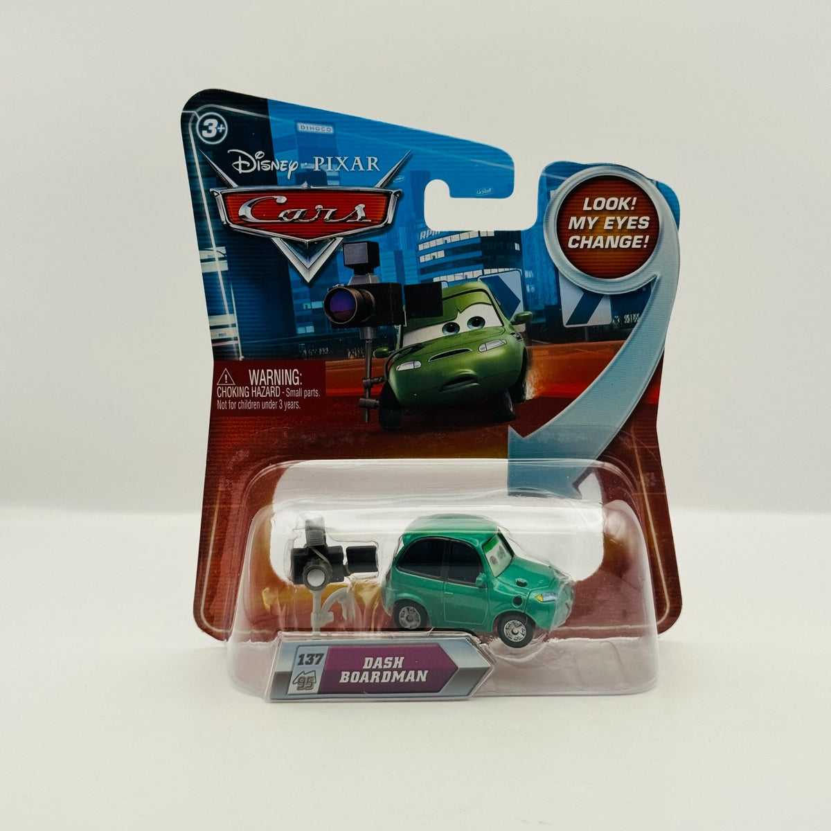 Disney Pixar Cars - LENTICULAR DASH BOARDMAN My Eyes Change 2010 - 1:55 Diecast