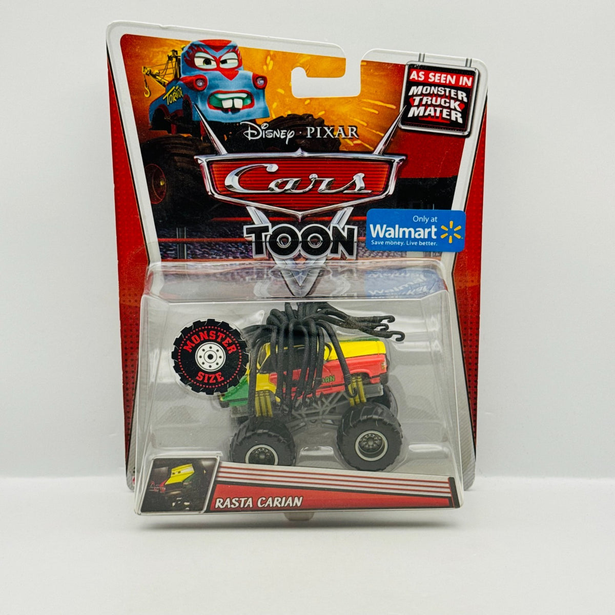 Disney Pixar Cars Toon - RASTA CARIAN Monster Truck Mater 2013 - 1:55 Diecast