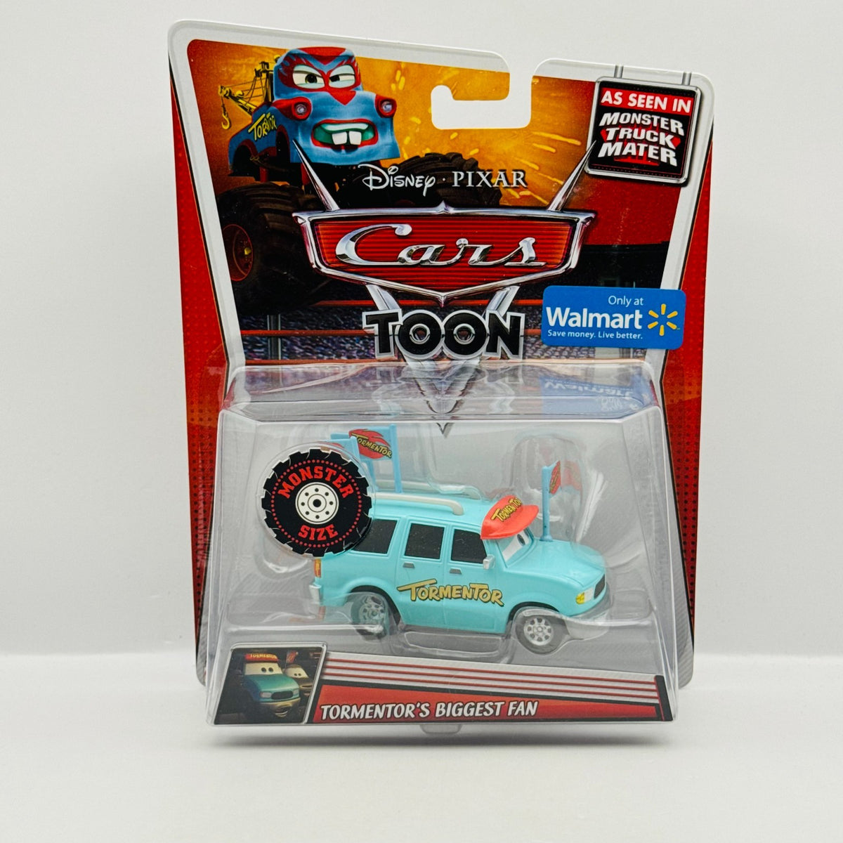 Disney Pixar Cars Toon TORMENTOR'S BIGGEST FAN Monster Truck Mater 1:55 Diecast