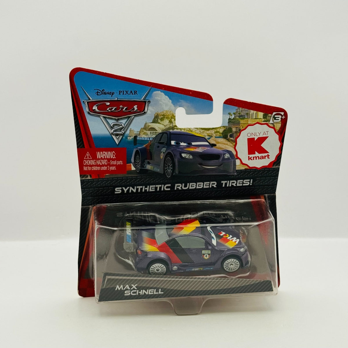 Disney Pixar Cars - MAX SCHNELL RUBBER TIRES Cars 2 2011 - 1:55 Diecast