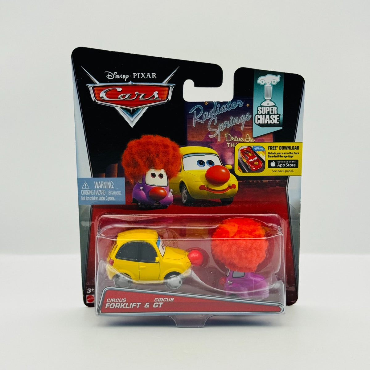 Disney Pixar Cars - CIRCUS FORKLIFT & CIRCUS GT SUPER CHASE 2015 - 1:55 Diecast