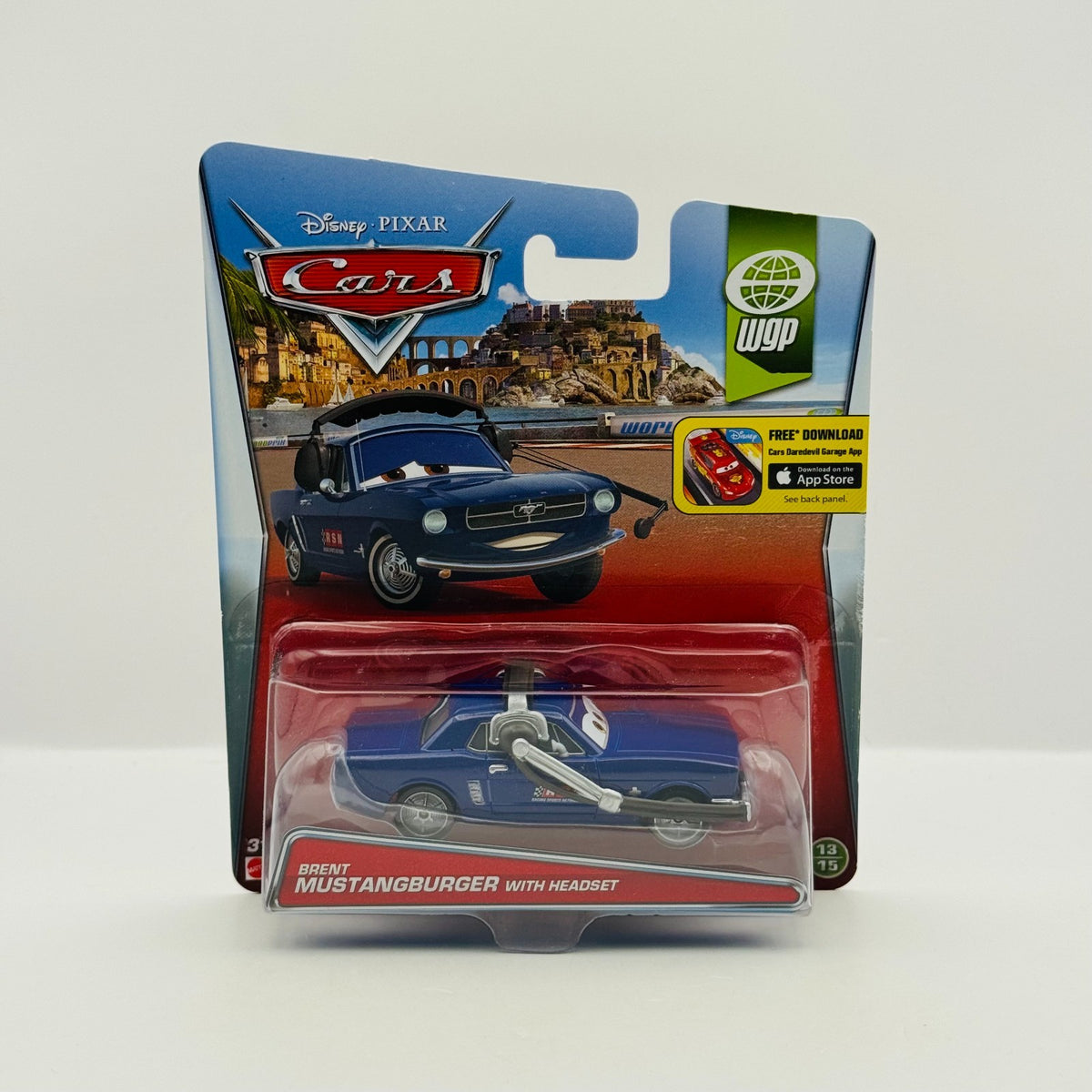 Disney Pixar Cars - BRENT MUSTANGBURGER WITH HEADSET WGP 2015 - 1:55 Diecast