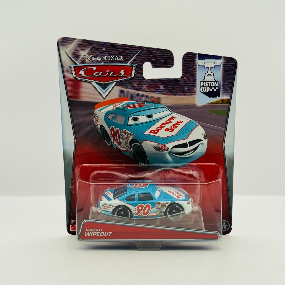 Disney Pixar Cars - BUMPER SAVE PONCHY WIPEOUT Piston Cup 2015 - 1:55 Diecast