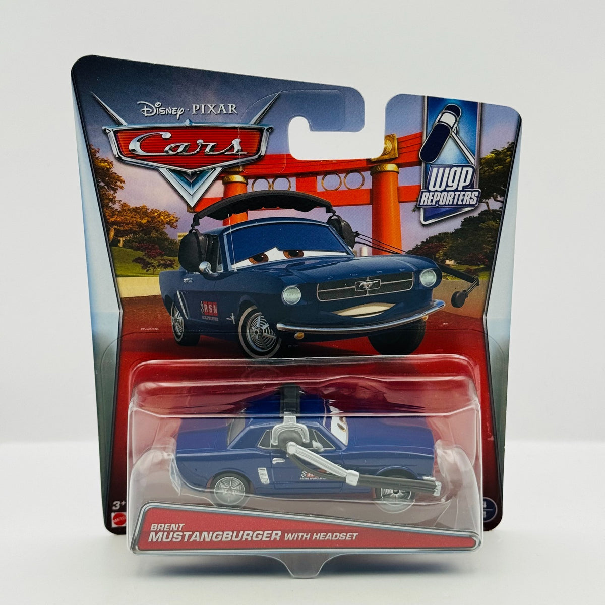 Disney Pixar Cars - BRENT MUSTANGBURGER HEADSET WGP Reporters 2017 -1:55 Diecast