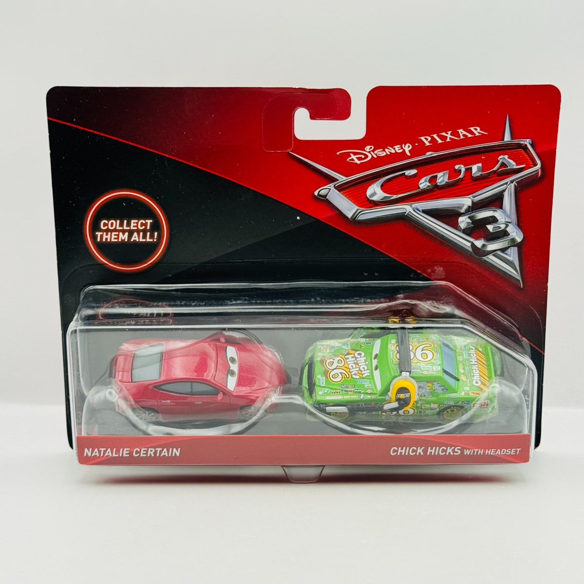Disney Pixar Cars - NATALIE CERTAIN & CHICK HICKS Cars 3 2017 - 1:55 Diecast