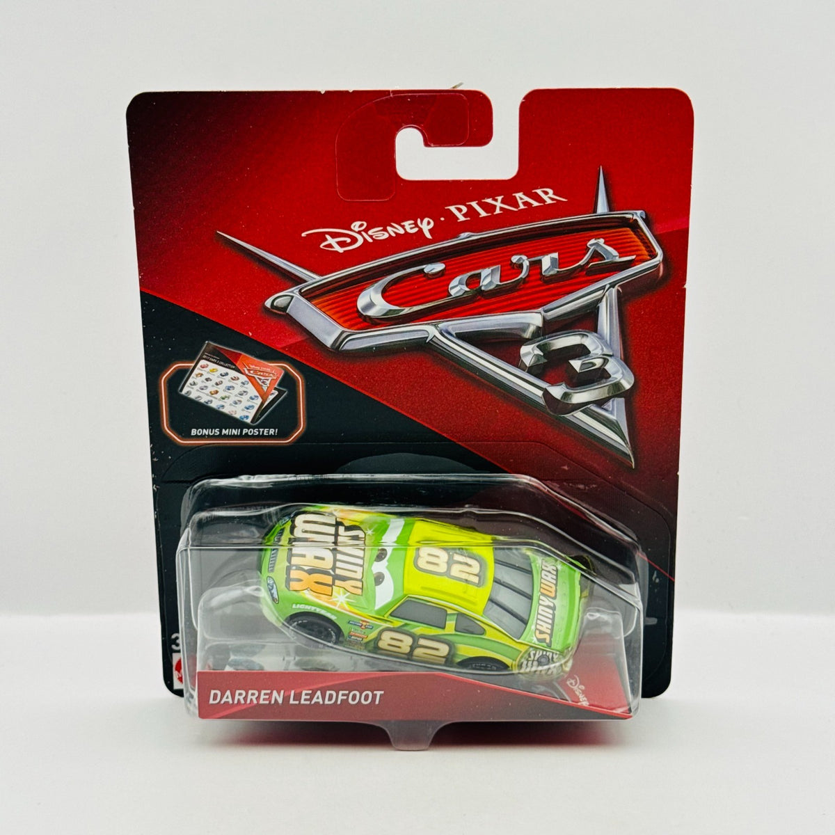 Disney Pixar Cars - DARREN LEADFOOT SHINY WAX Cars 3 2017 - 1:55 Diecast