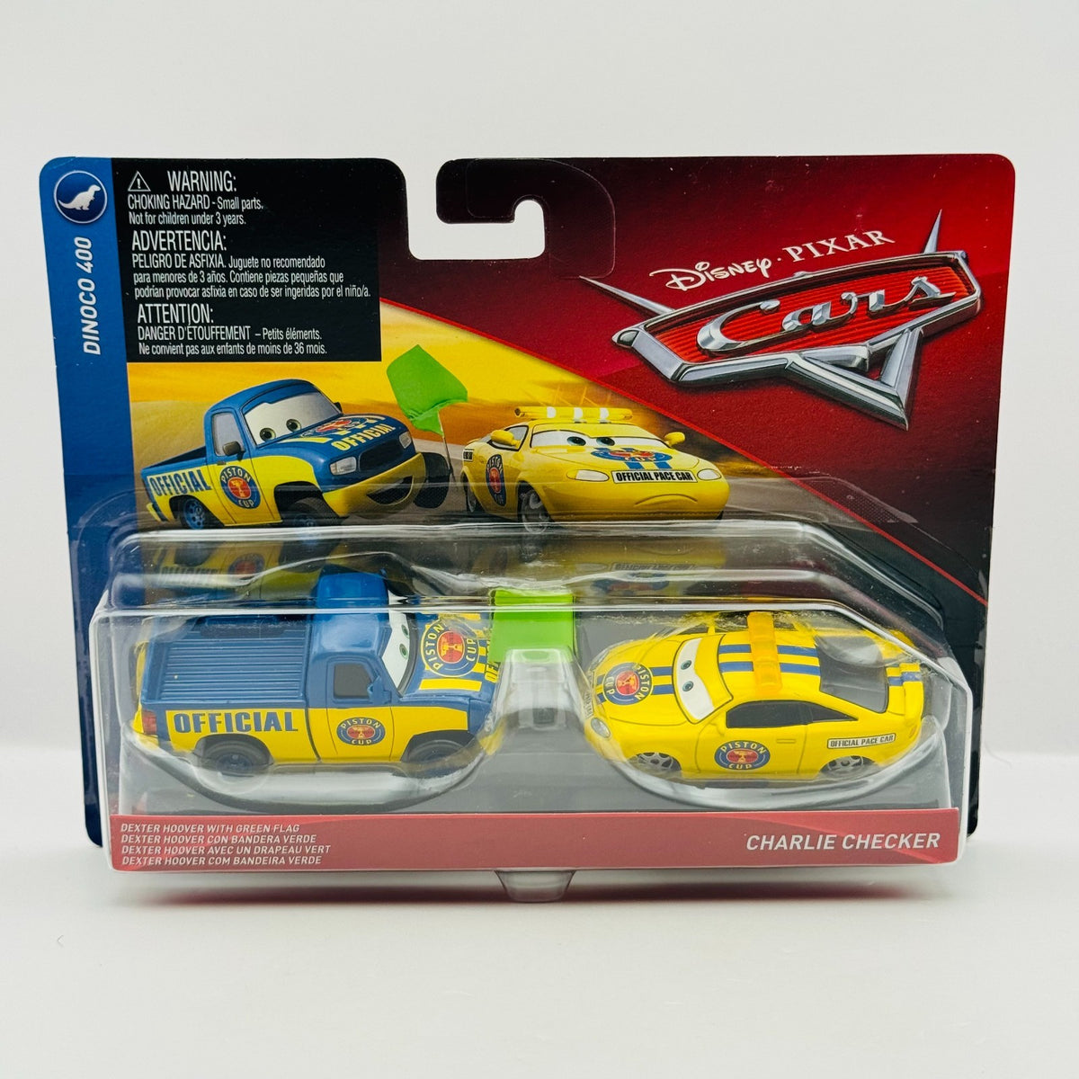 Disney Pixar Cars - DEXTER HOOVER & CHARLIE CHECKER Dinoco 400 - 1:55 Diecast