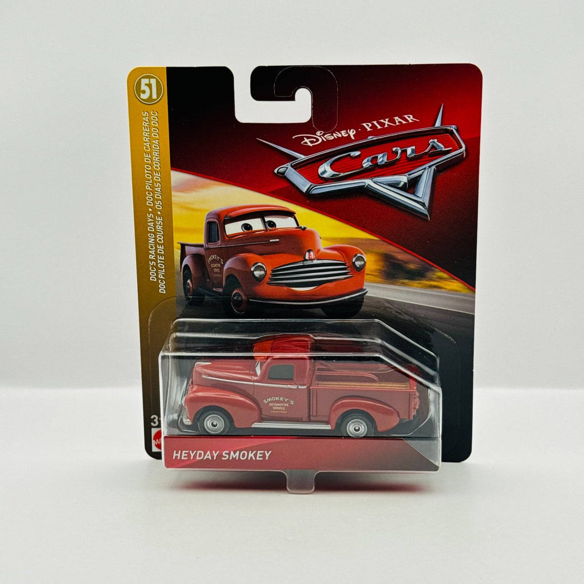Disney Pixar Cars - HEYDAY SMOKEY Doc's racing Days 2018 - 1:55 Diecast