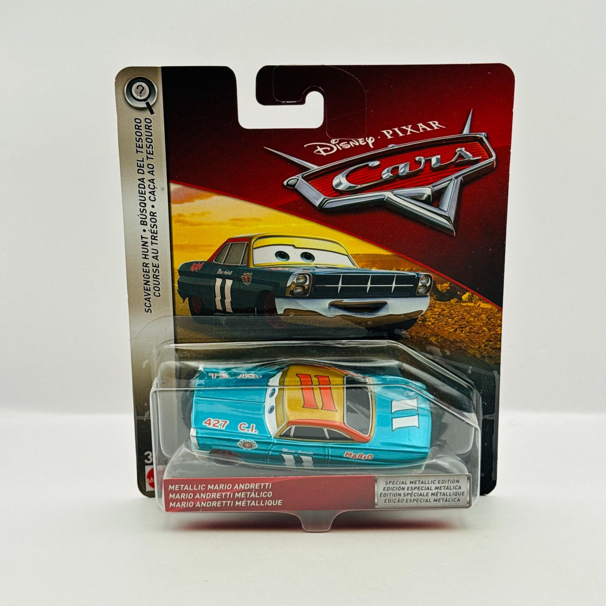 Disney Pixar Cars - METALLIC MARIO ANDRETTI Scavenger Hunt 2018 - 1:55 Diecast
