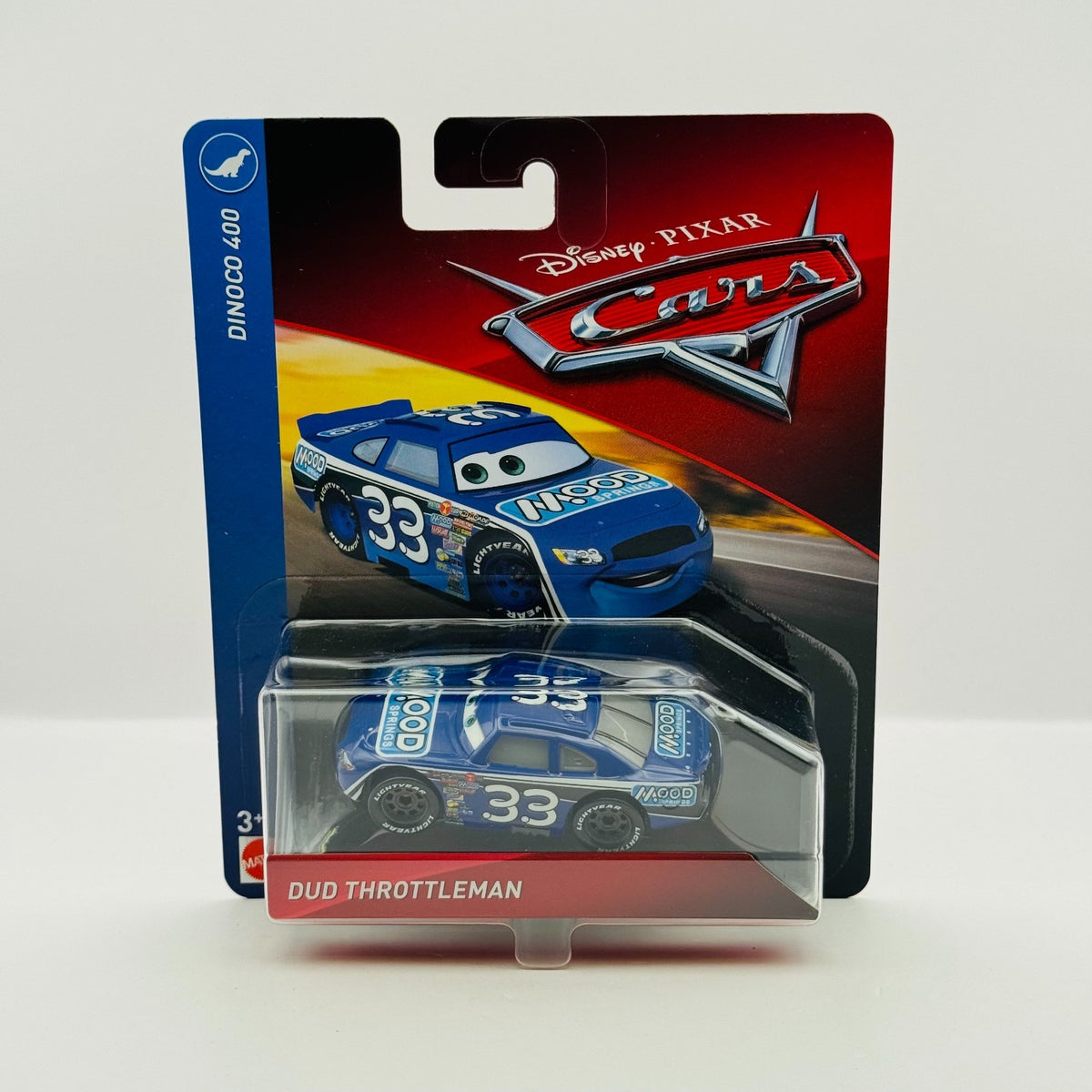 Disney Pixar Cars - DUD THROTTLEMAN MOOD SPRINGS Dinoco 400 2018- 1:55 Diecast