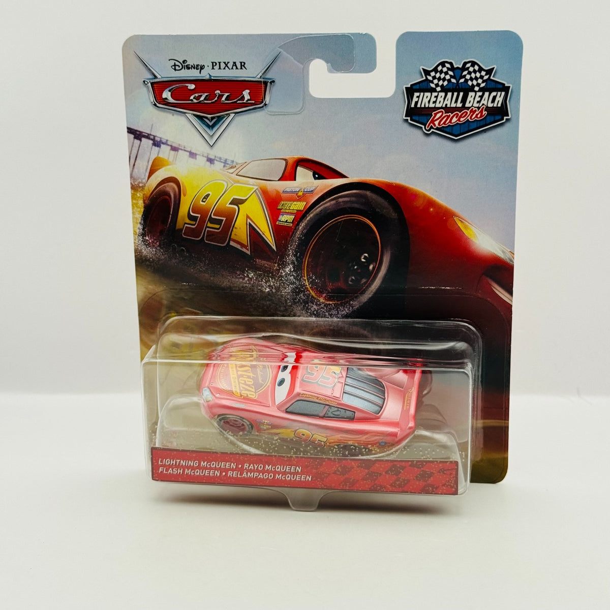 Disney Pixar Cars - FIREBALL BEACH RACERS LIGHTNING MCQUEEN - 1:55 Diecast