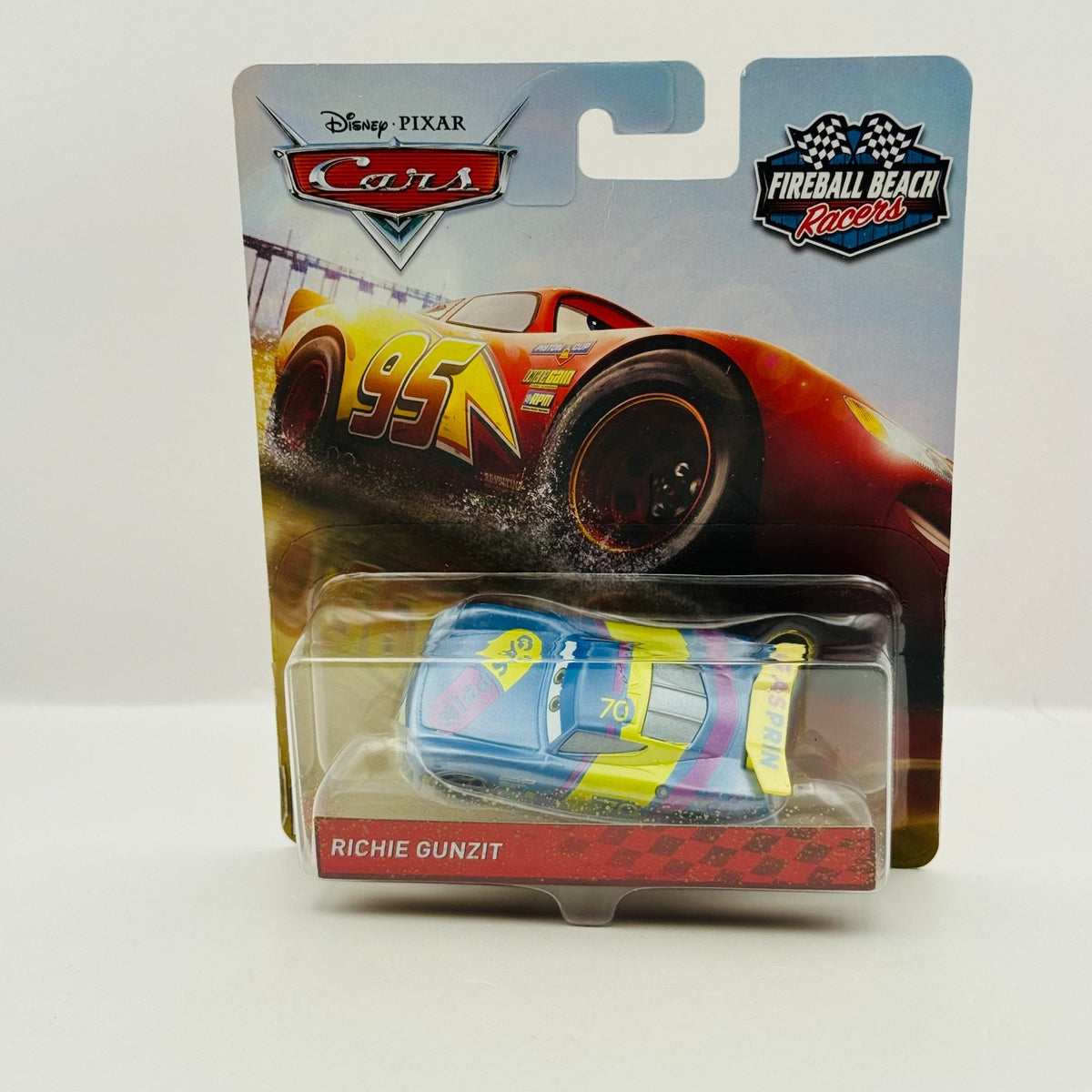 Disney Pixar Cars - FIREBALL BEACH RACERS RICHIE GUNZIT- 1:55 Diecast